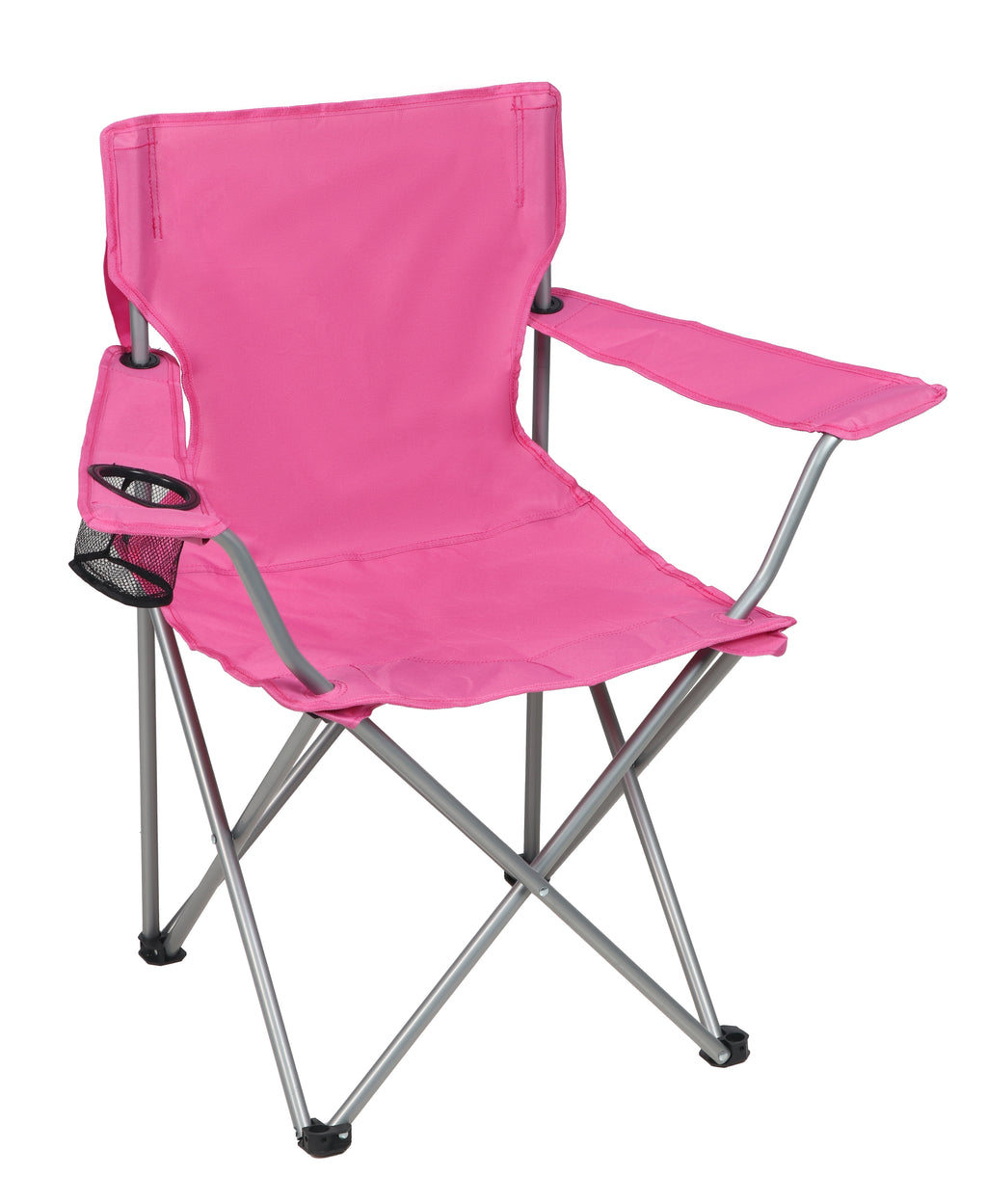 Ozark Trail Quad Folding Camp Chair with Cup Holder, Black