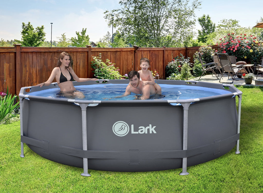 Lark Rustproof 12' ft. x 30 inch Fiberglass Frame Backyard Above Ground Swimming Pool with 530-Gallon Filtration Pump