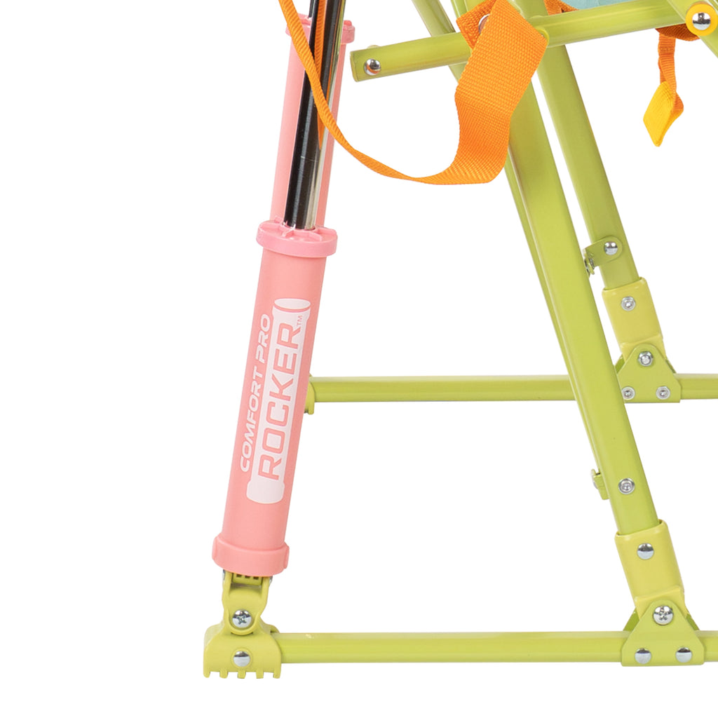 GCI Outdoor Comfort Pro Rocker Camping Chair with Mesh Backrest, Pastel Green Colorblock