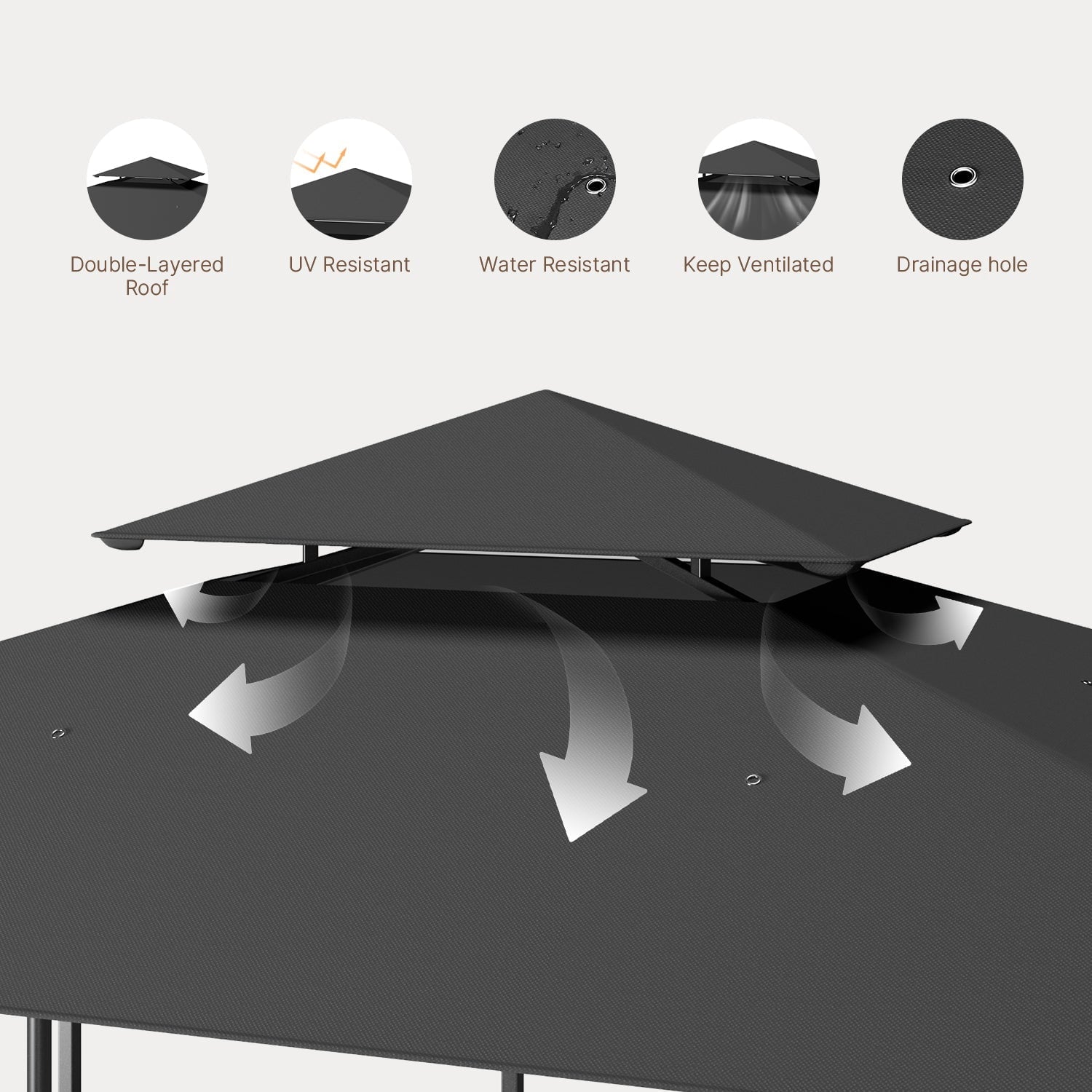 10x10 Pop-Up Canopy Tent with Removable Walls, 3 Height Adjustable Easy Set up Portable Gazebo, For Camping, White
