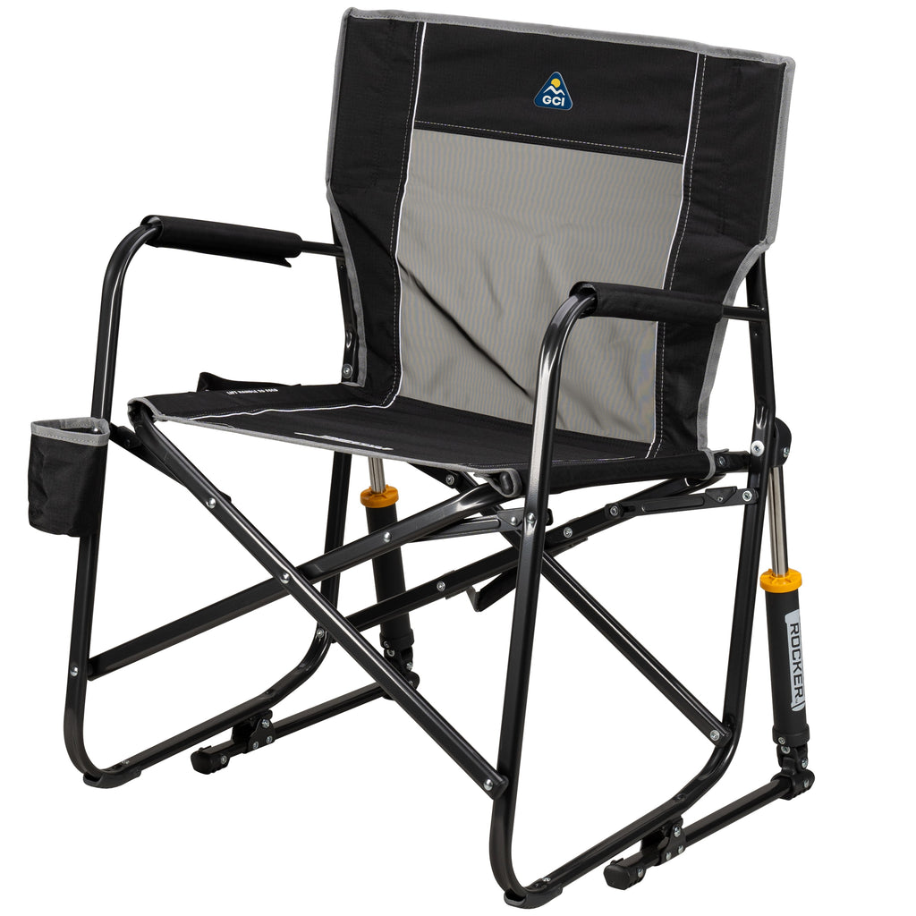 GCI Outdoor Freestyle Rocker Foldable Rocking Camping Chair, Black