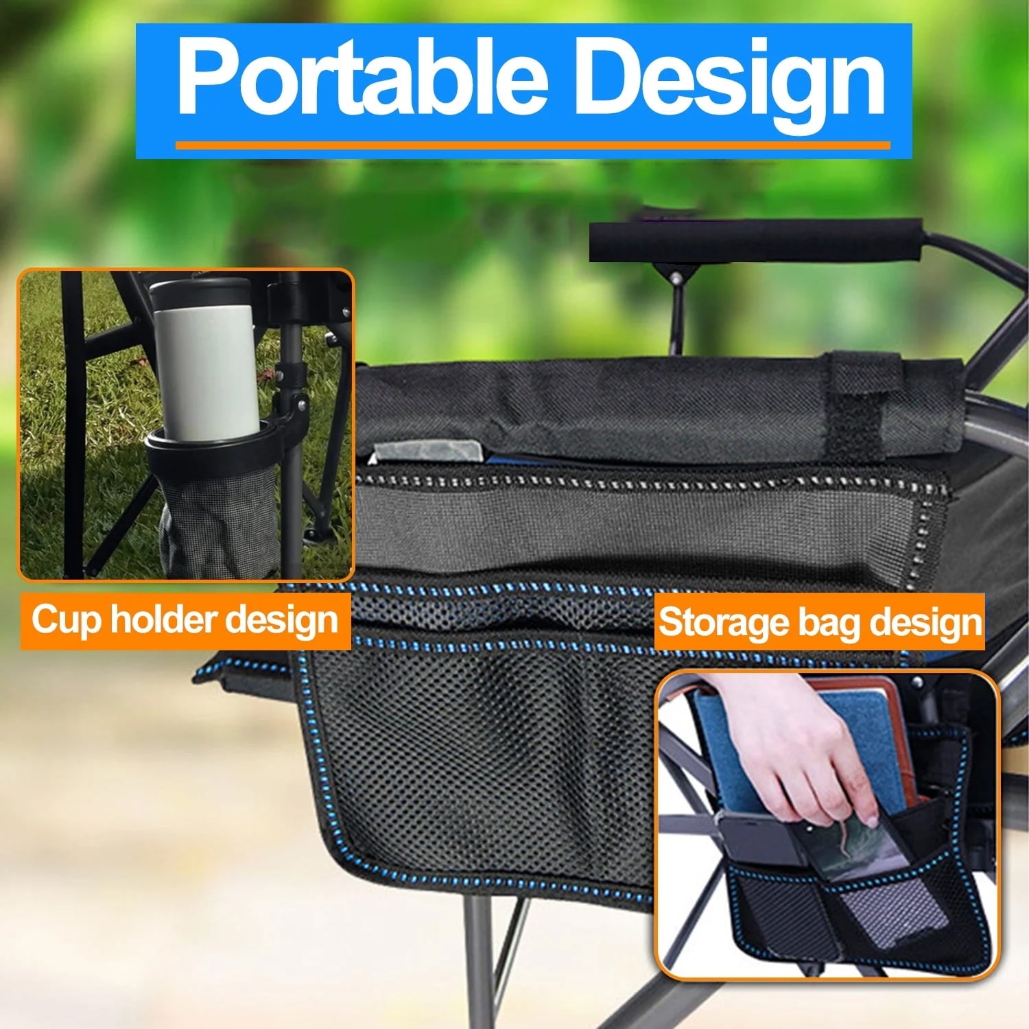 Camping Chairs Clearance for Adults, Portable Folding Lawn Chairs for Outdoor, Set of 2