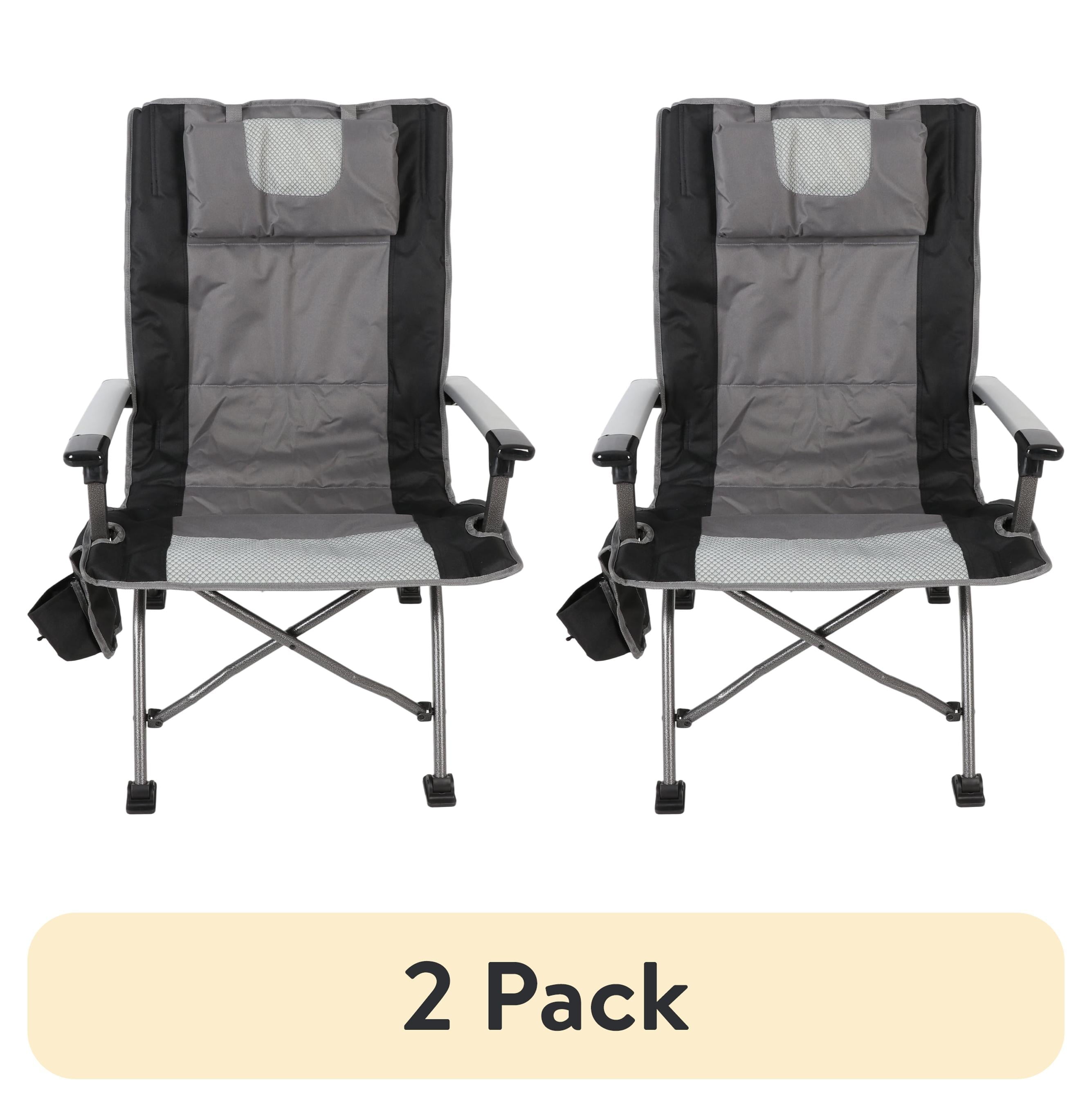Ozark Trail High Back Camping Chair, Pink with Cupholder, Pocket, and Headrest, Adult