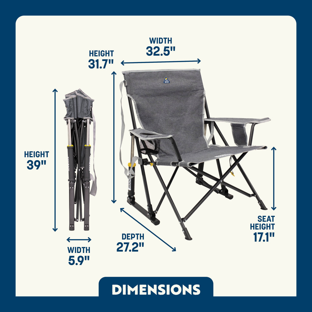GCI Outdoor Kickback Rocker Low Profile Rocking Camp Chair, Summer Floral