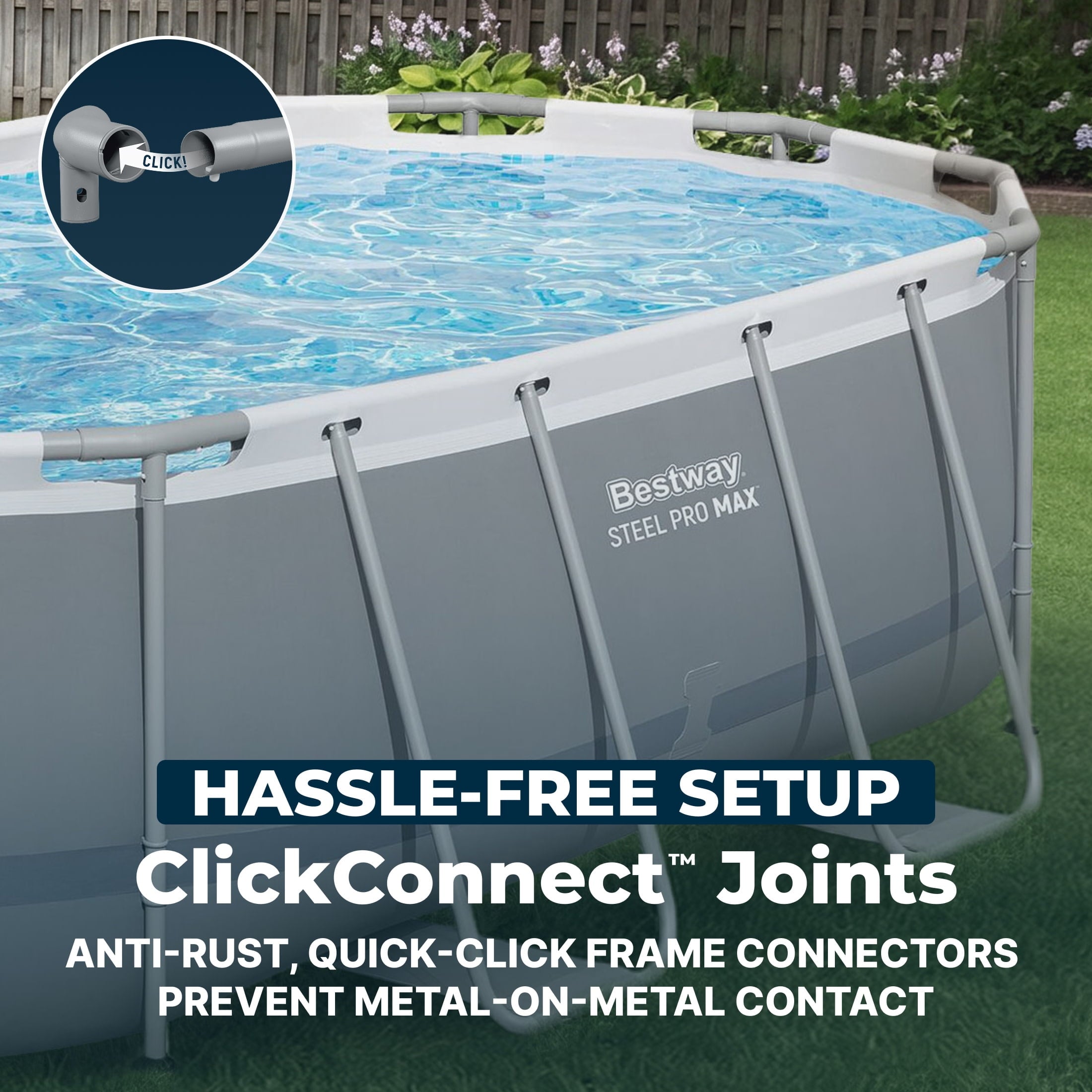 Bestway Steel Pro MAX 10 ft x 6 ft 7 In x 33 in, Oval Above Ground Pool Set, Outdoor Frame Swimming Pool