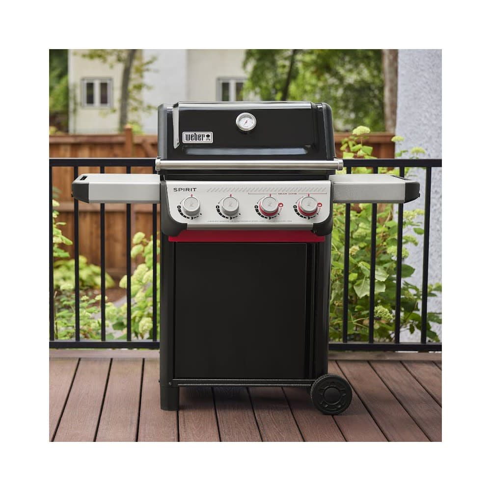 Weber Spirit Gas Grill, E-425 4 Burner Propane Gas Grill with Wheels, Black