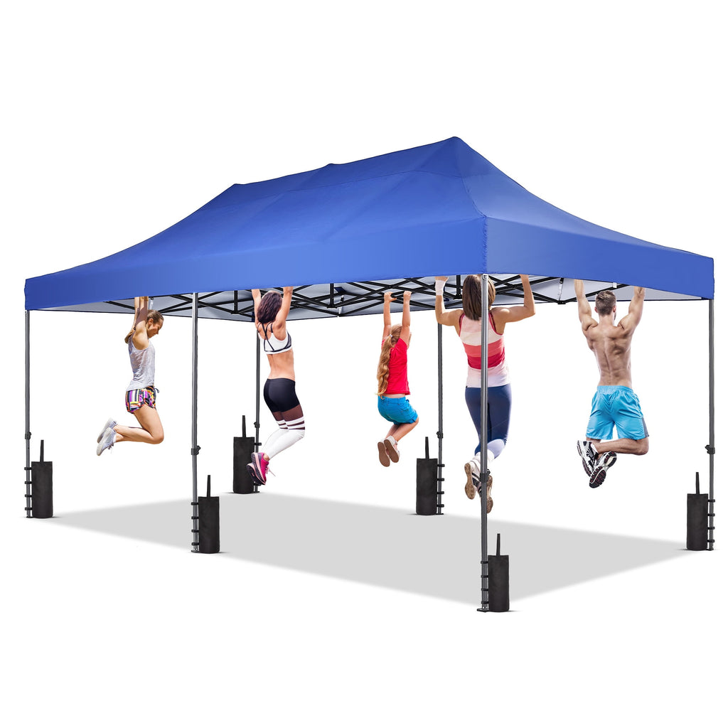 Ainfox 5-Piece Sidewalls for 10x20 Pop Up Canopy Tent, 420D Oxford PVC Waterproof Sun Shade Privacy Walls with Windows & Zippers, White