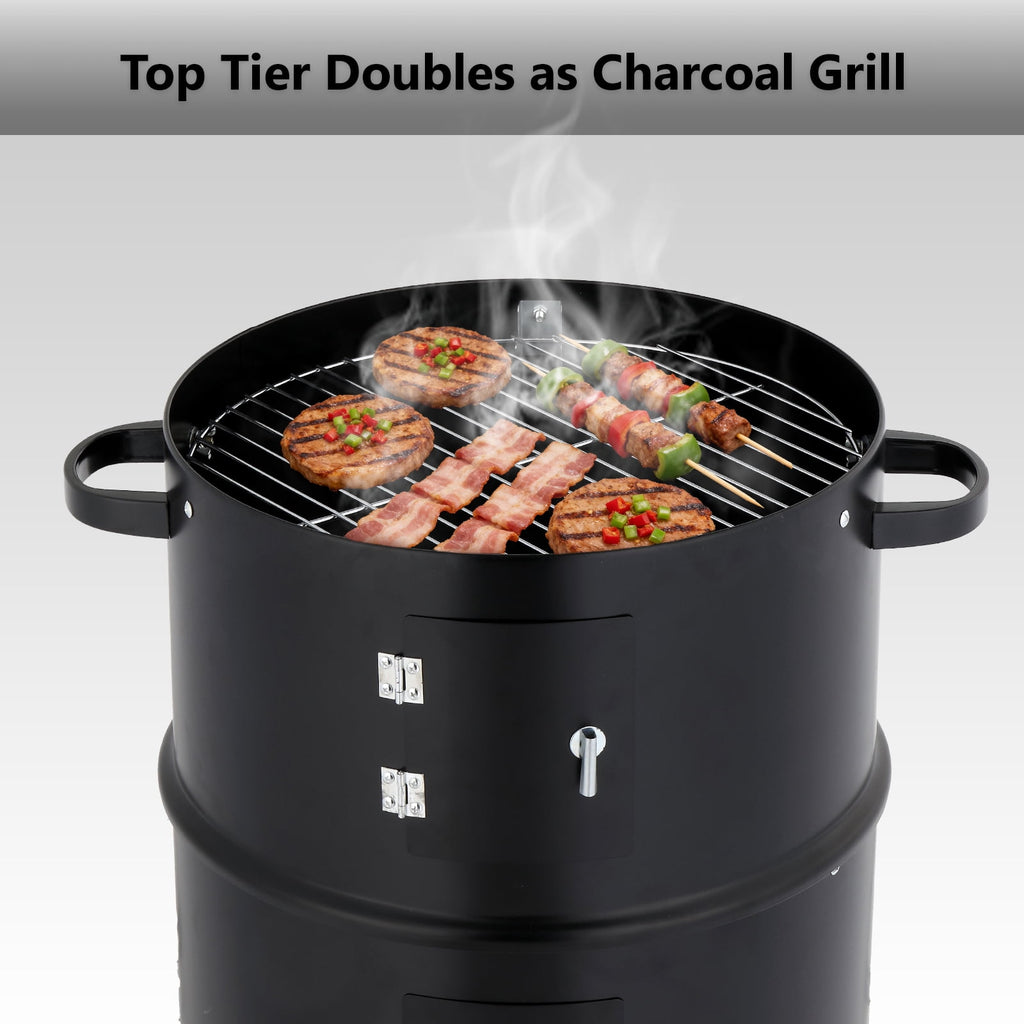 Zimtown BBQ Charcoal Grill Outdoor Barbecue Pit Smoker with 3 Levels Patio Backyard Black