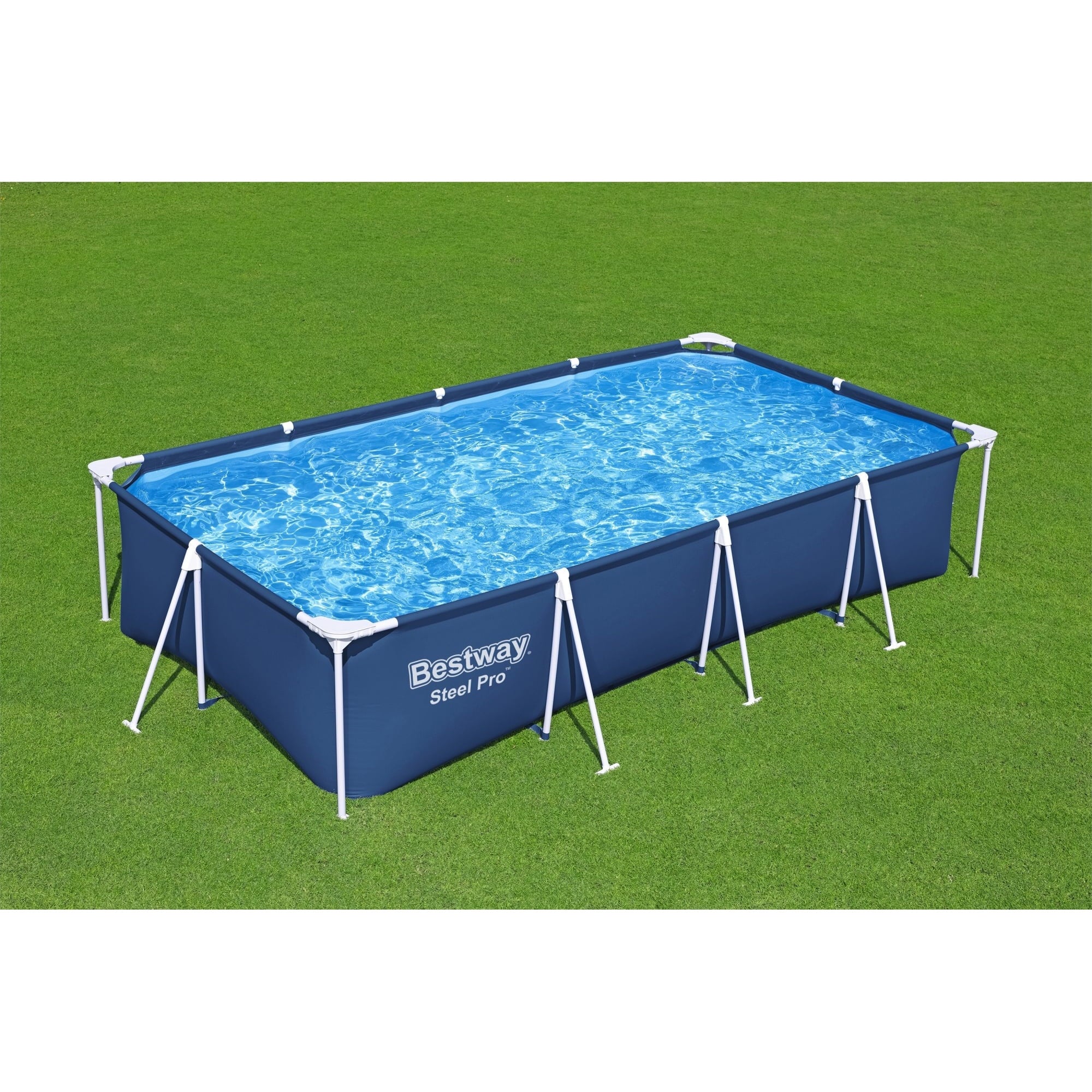 Open Box Bestway 13 ' x 32  Rectangular Above Ground Swimming Pool, Blue