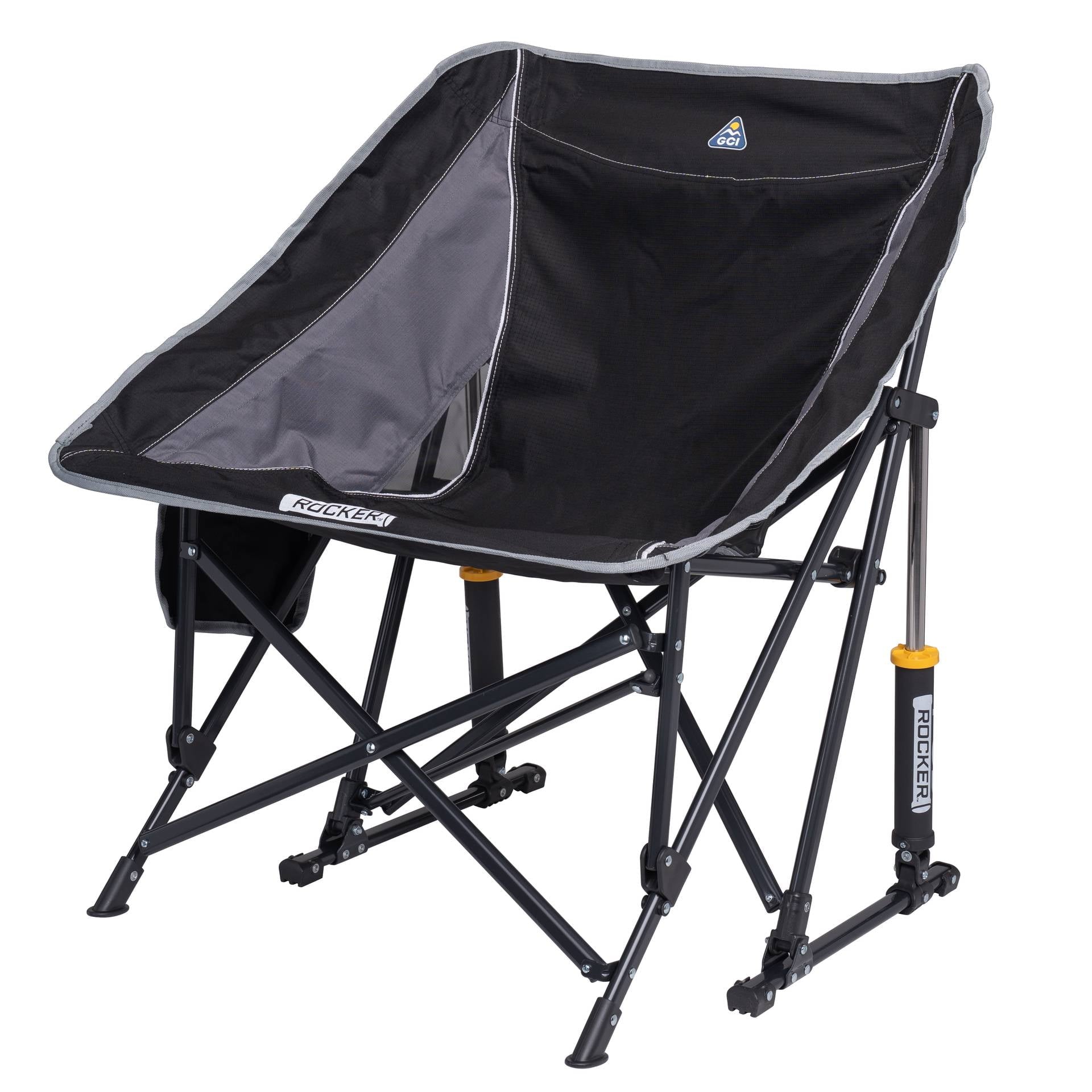 GCI Outdoor Pod Rocker Foldable Rocking Camp Chair, Black