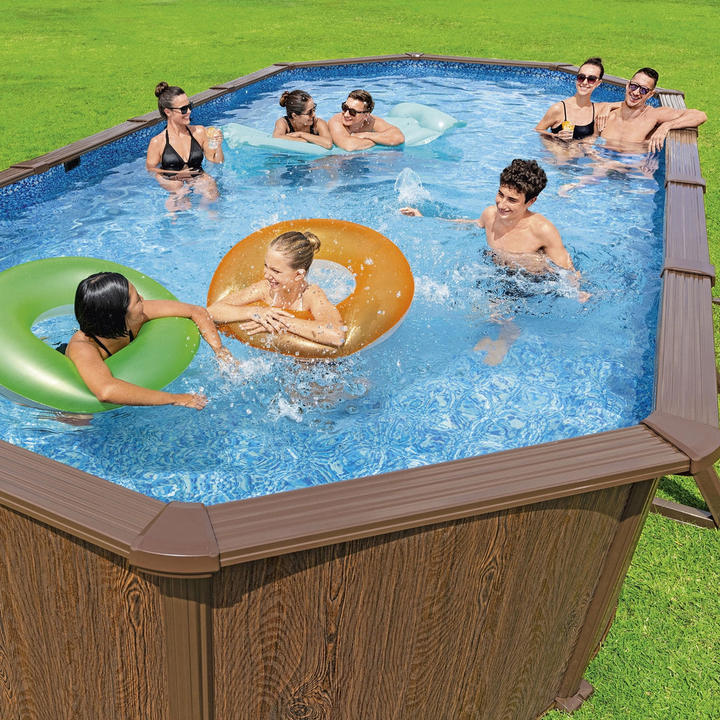 Bestway Hydrium 24' x 12' x 52 Steel Side Wall Above Ground Pool w/ Sand Pump & Accessories