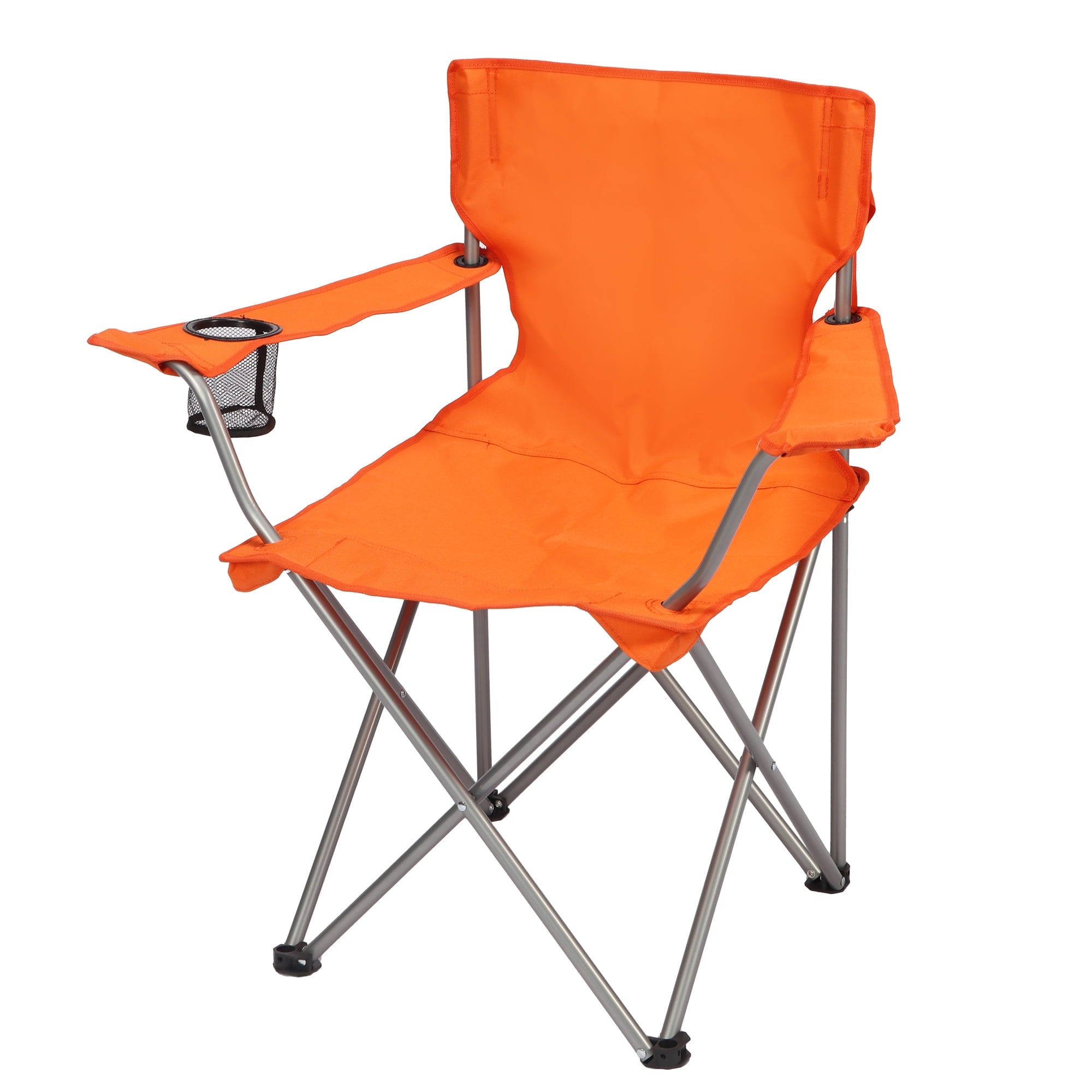 Ozark Trail Quad Folding Camp Chair with Cup Holder, Black