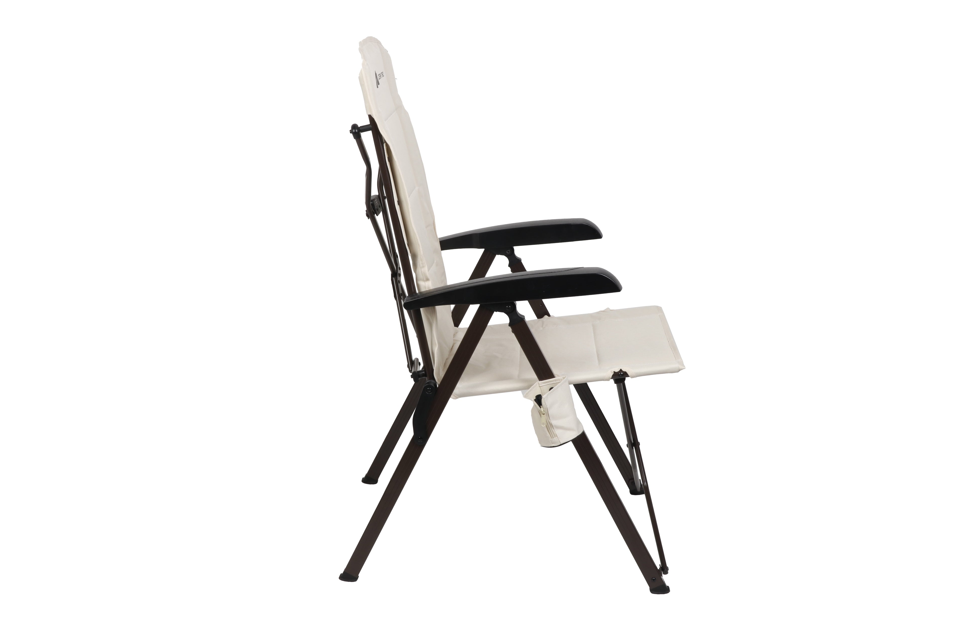 Ozark Trail Glamp High Back Reclining Lounge Chair with Adjustable Armrests, Creme