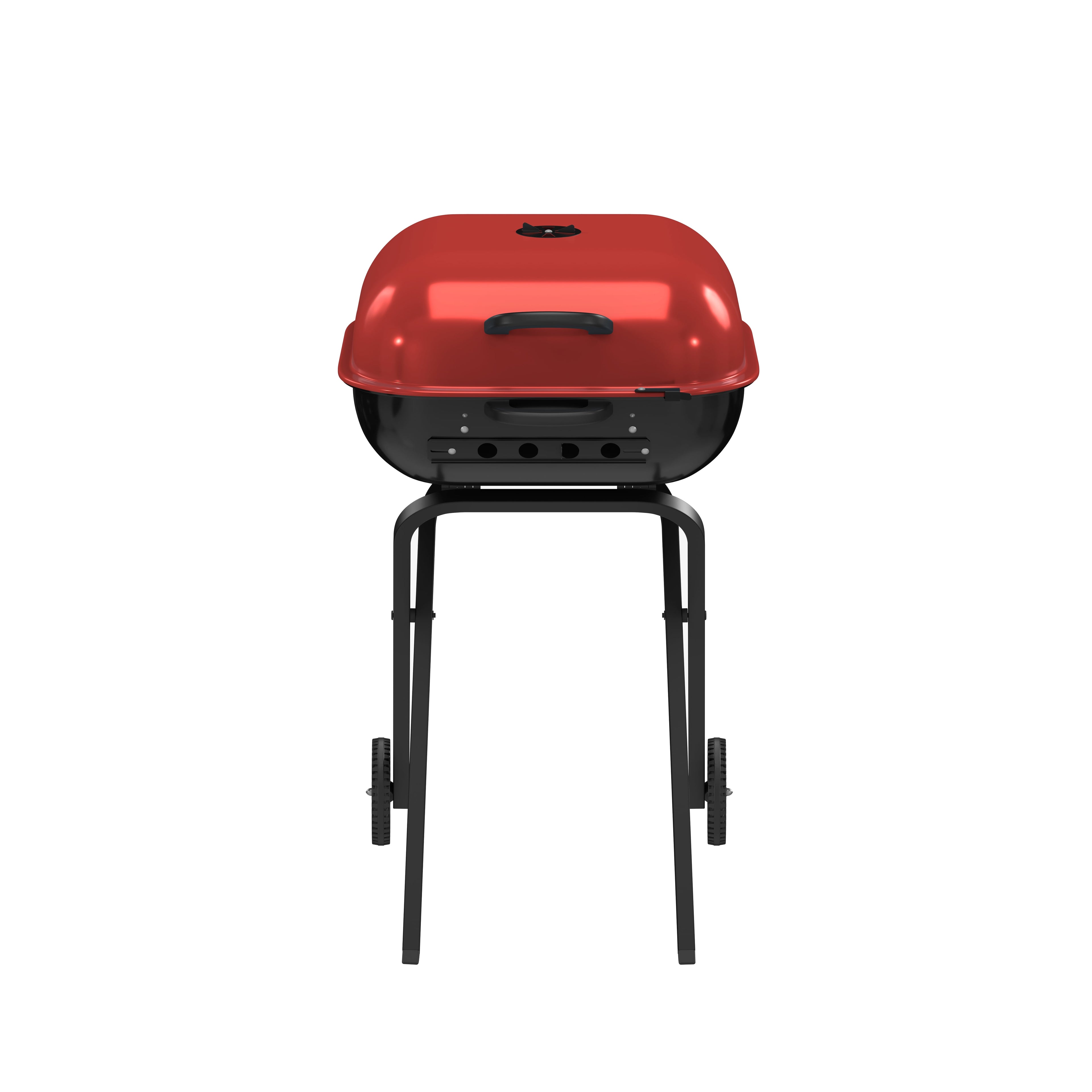 Americana Walk-A-Bout, Original Square Charcoal Grill-100% Pre-Assembled Portable Steel, Blue