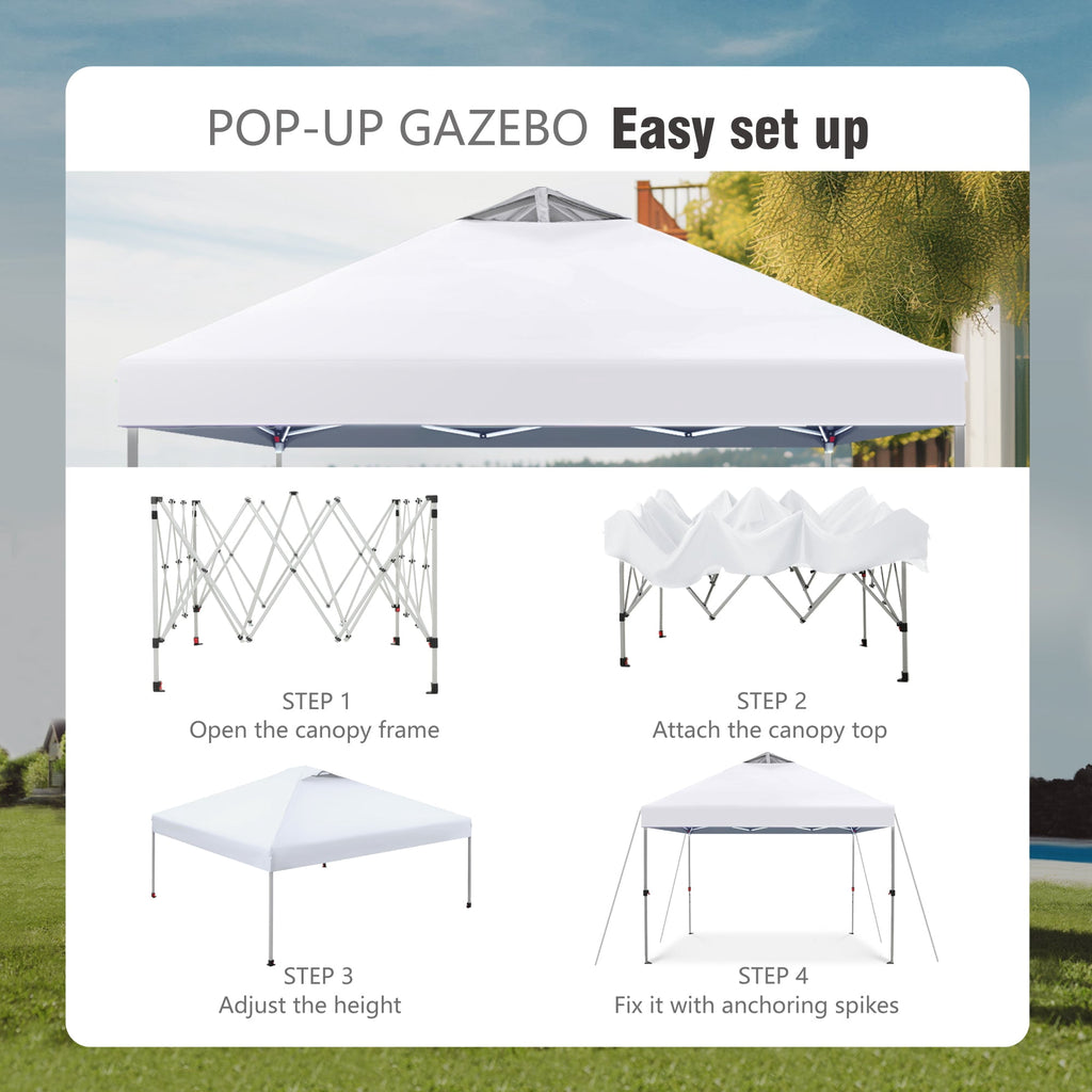 Alpha Joy 10'x 10' Pop up Canopy Outdoor Shade Canopy Event Instant Canopy Tent with Roller Bag, Blue