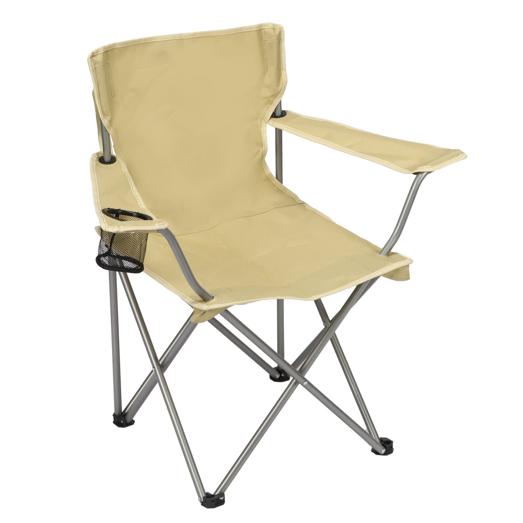 Ozark Trail Quad Folding Camp Chair with Cup Holder, Black
