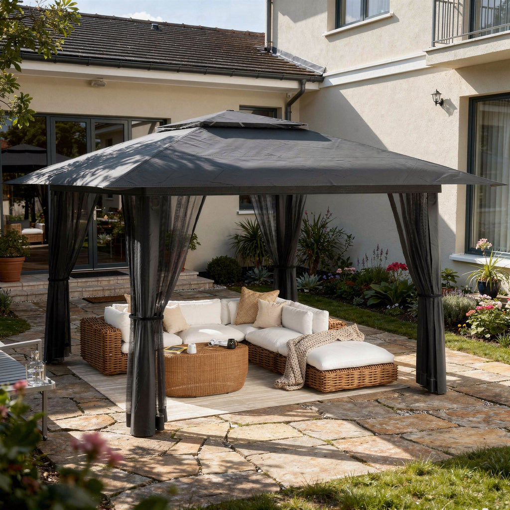 10x10 Pop-Up Canopy Tent with Removable Walls, 3 Height Adjustable Easy Set up Portable Gazebo, For Camping, White