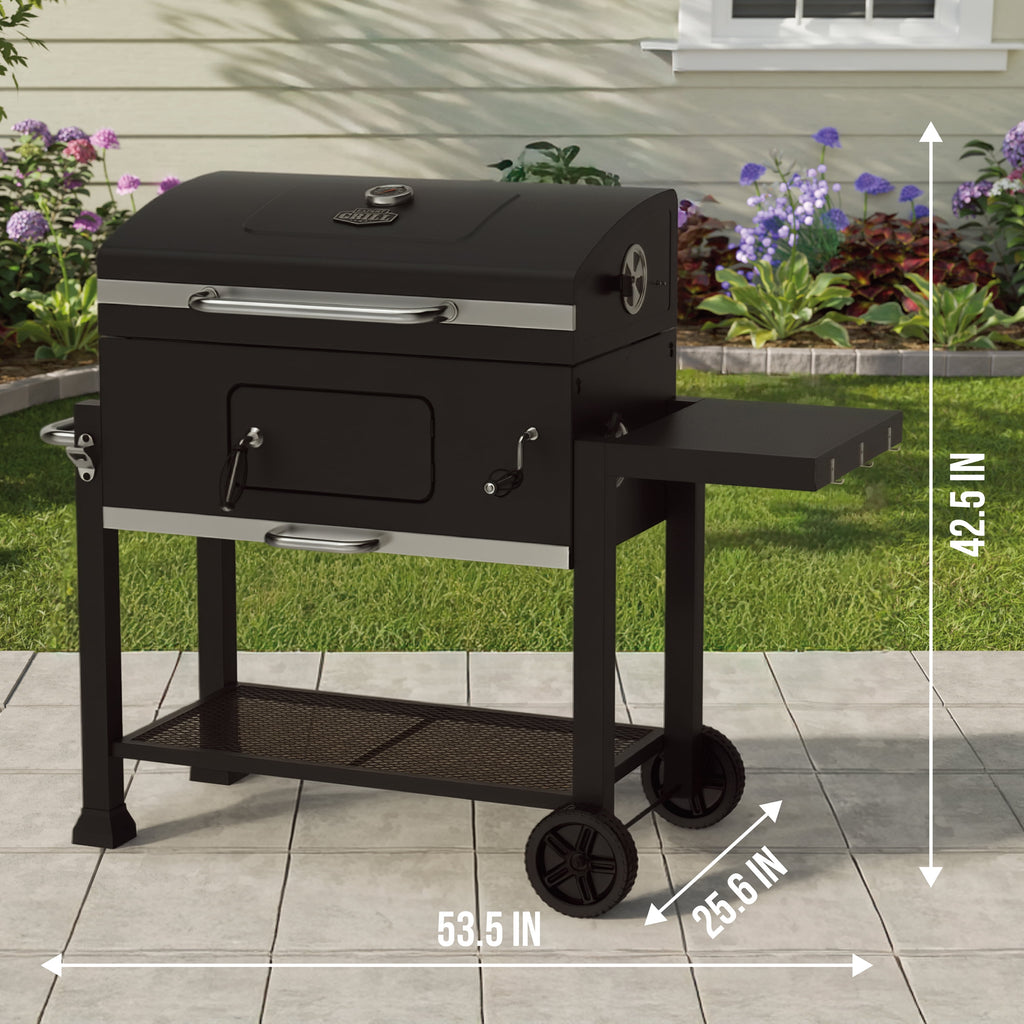 Expert Grill Charcoal Grill, 24 Inch Heavy Duty Charcoal Grill with Wheels, Black