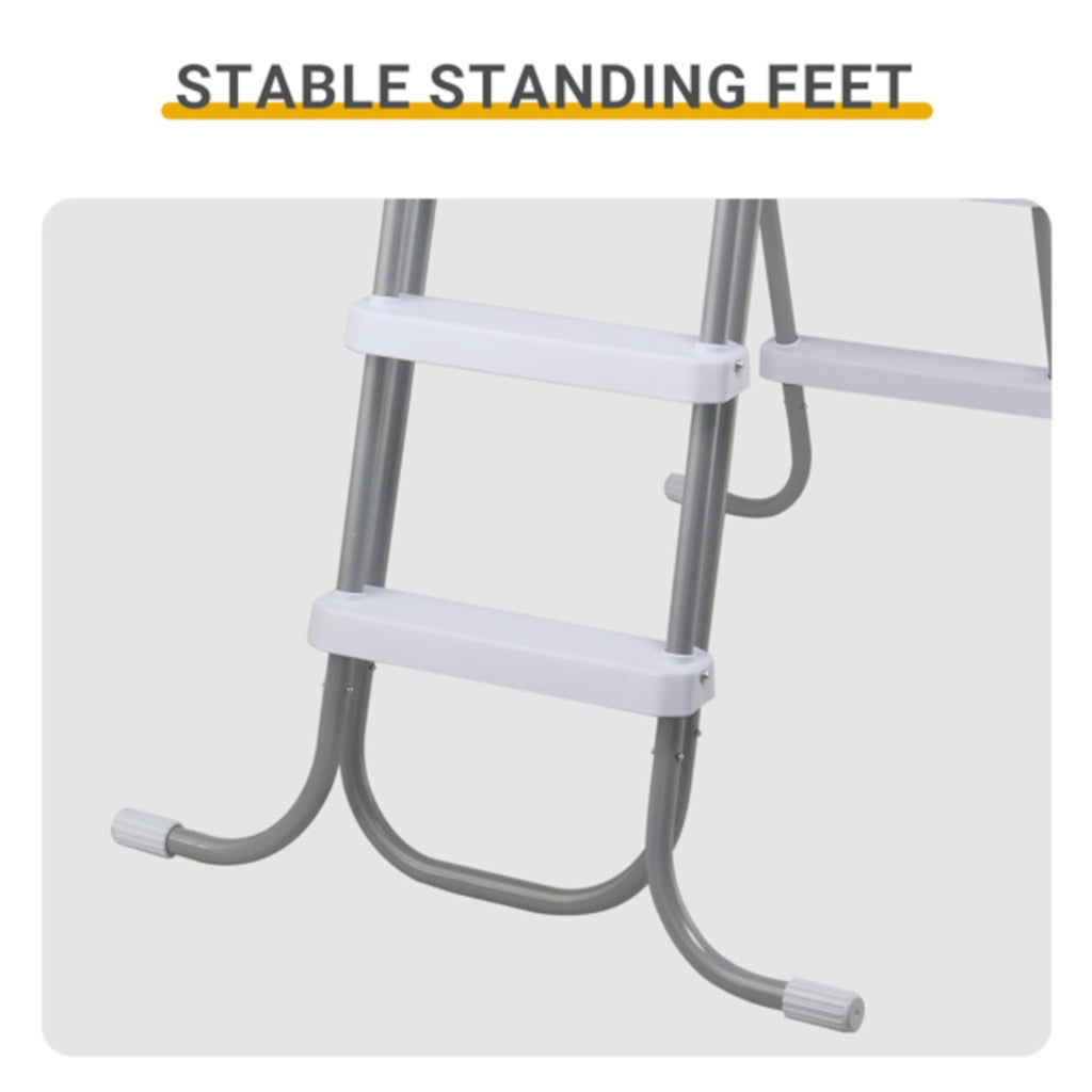 Alvantor 4-Step Above Ground Pool Ladder with Safety Buckle Foldable Entry Side 300 lb Capacity for Pools up to 52 in