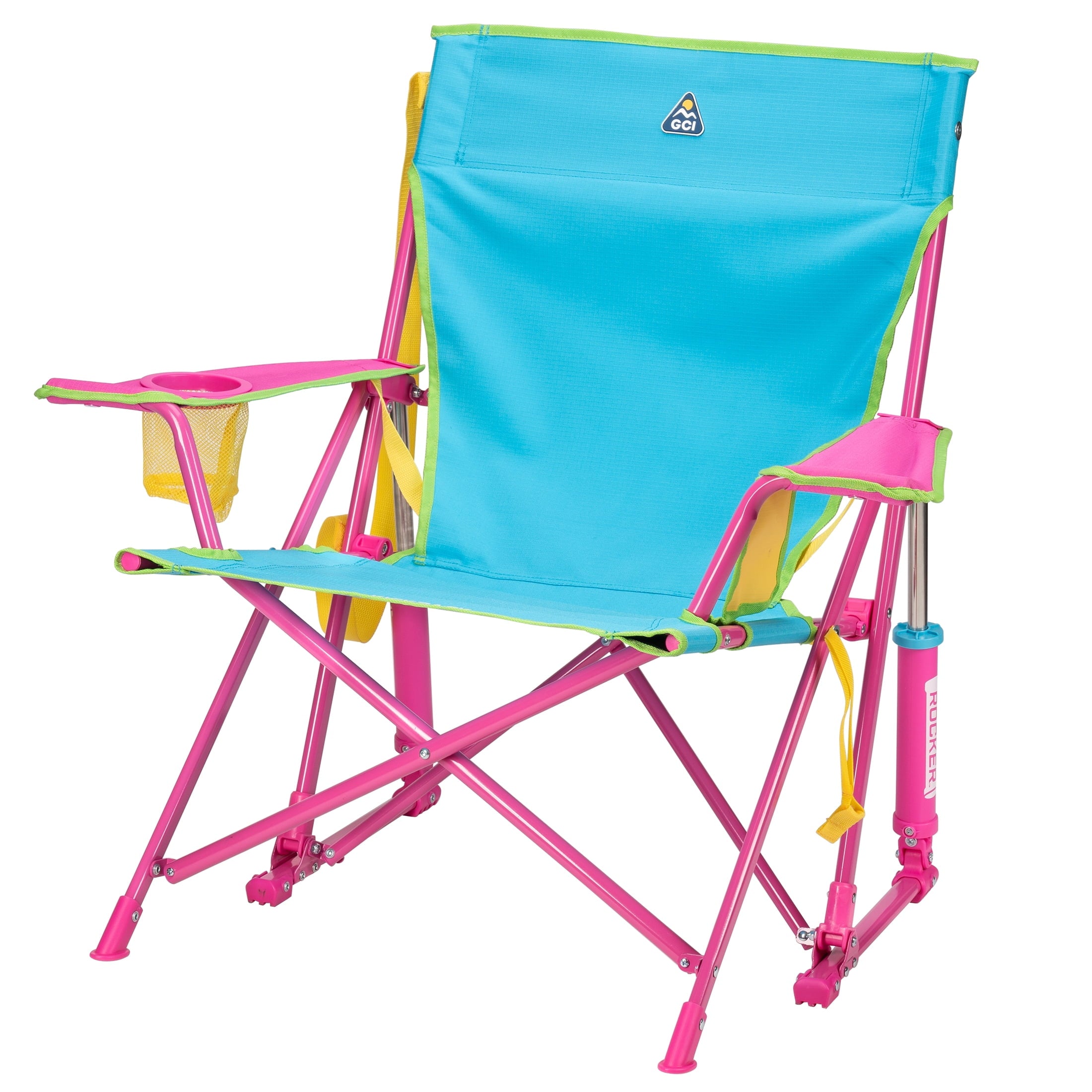 GCI Outdoor Kickback Rocker Low Profile Rocking Camp Chair, Summer Floral