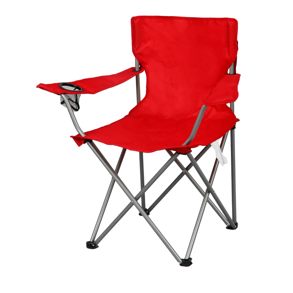 Ozark Trail Quad Folding Camp Chair with Cup Holder, Black