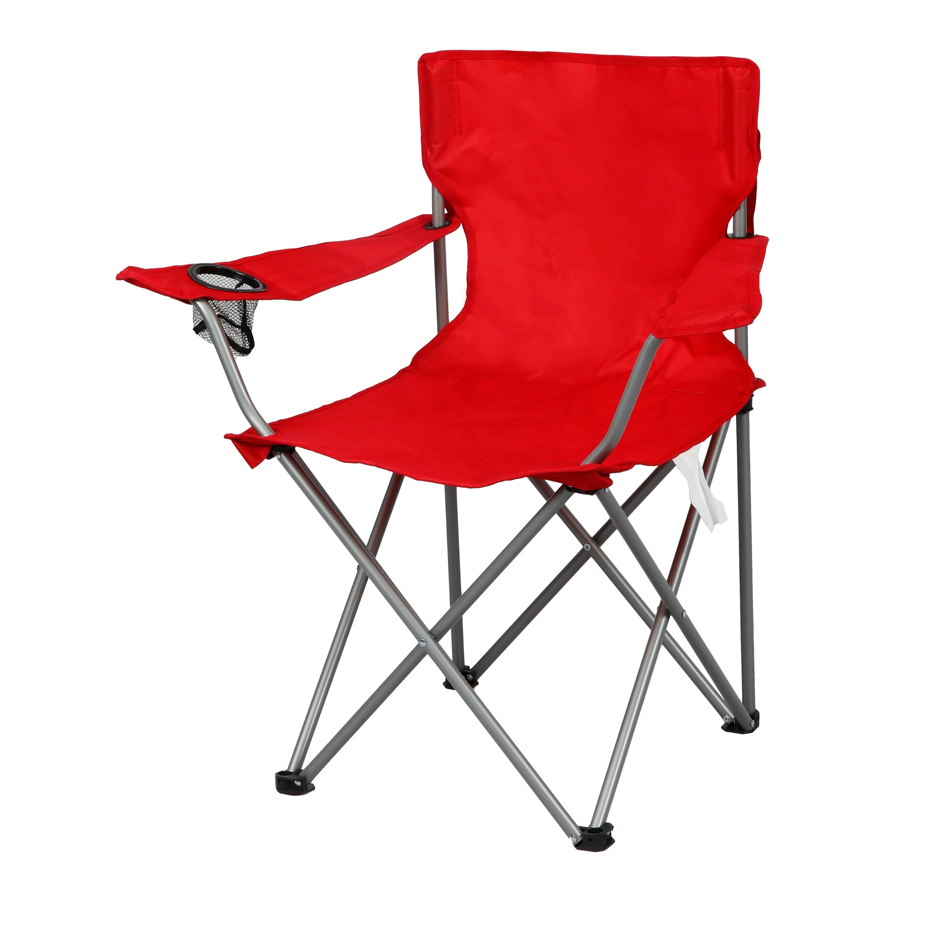 Ozark Trail Quad Folding Camp Chair with Cup Holder, Black