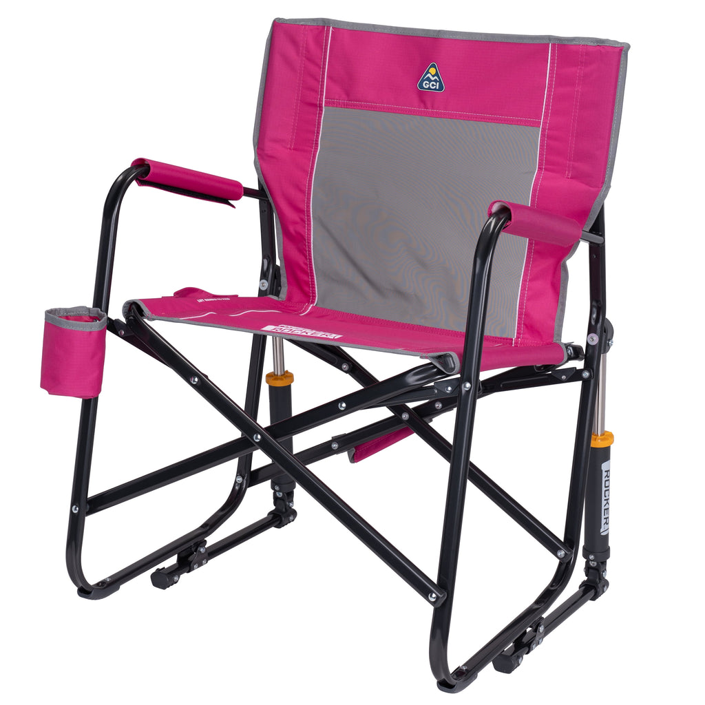 GCI Outdoor Freestyle Rocker Foldable Rocking Camping Chair, Black
