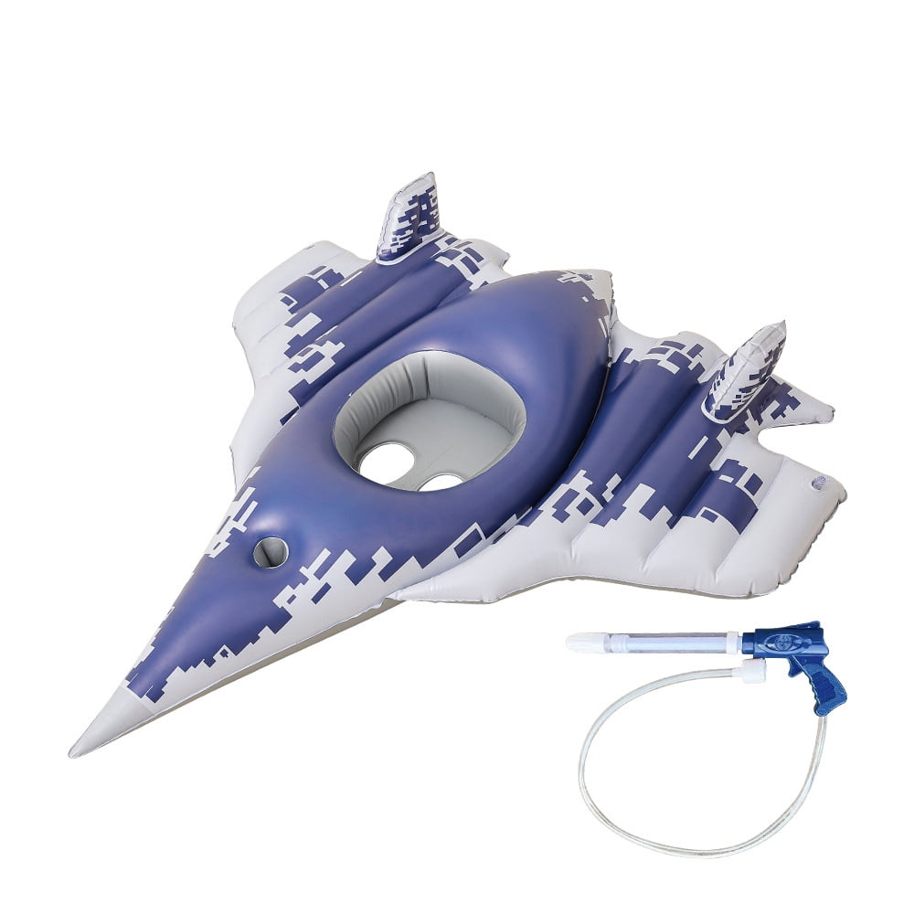 Airplane-Shaped Inflatable Swim Float Seat, PVC Safety Pool Float, Portable Inflatable Swimming Ring for Pool, Bathroom, River & Summer Water Activities