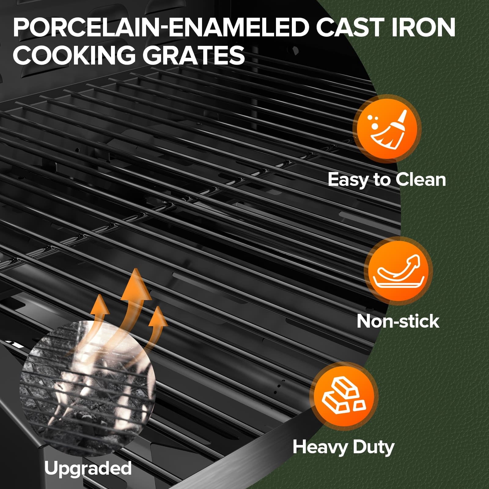 LHRIVER Stainless Steel 3 Burner Propane Gas Grill with Side Burner, 34,000 BTU Patio Garden Barbecue Grill,Porcelain-Enameled Cast Iron Grates