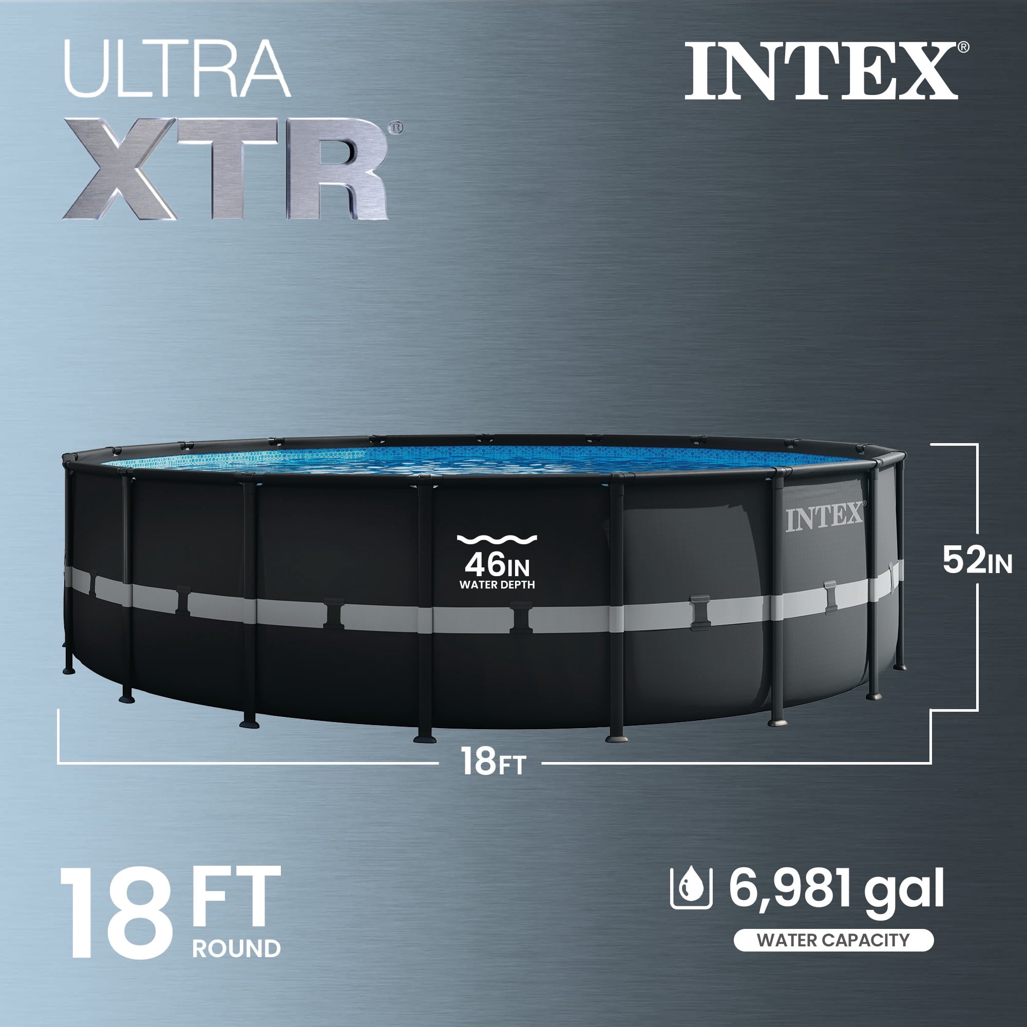 INTEX 26329EP Ultra XTR 18' x 52 Round Frame Above Ground Swimming Pool Set with Pump