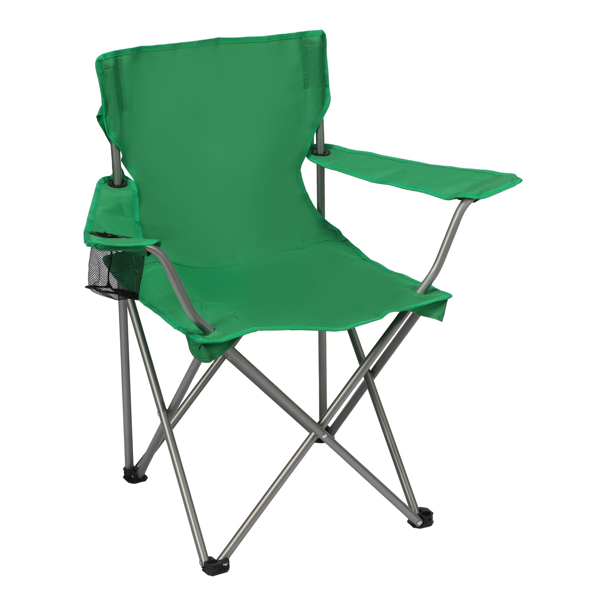Ozark Trail Quad Folding Camp Chair with Cup Holder, Black