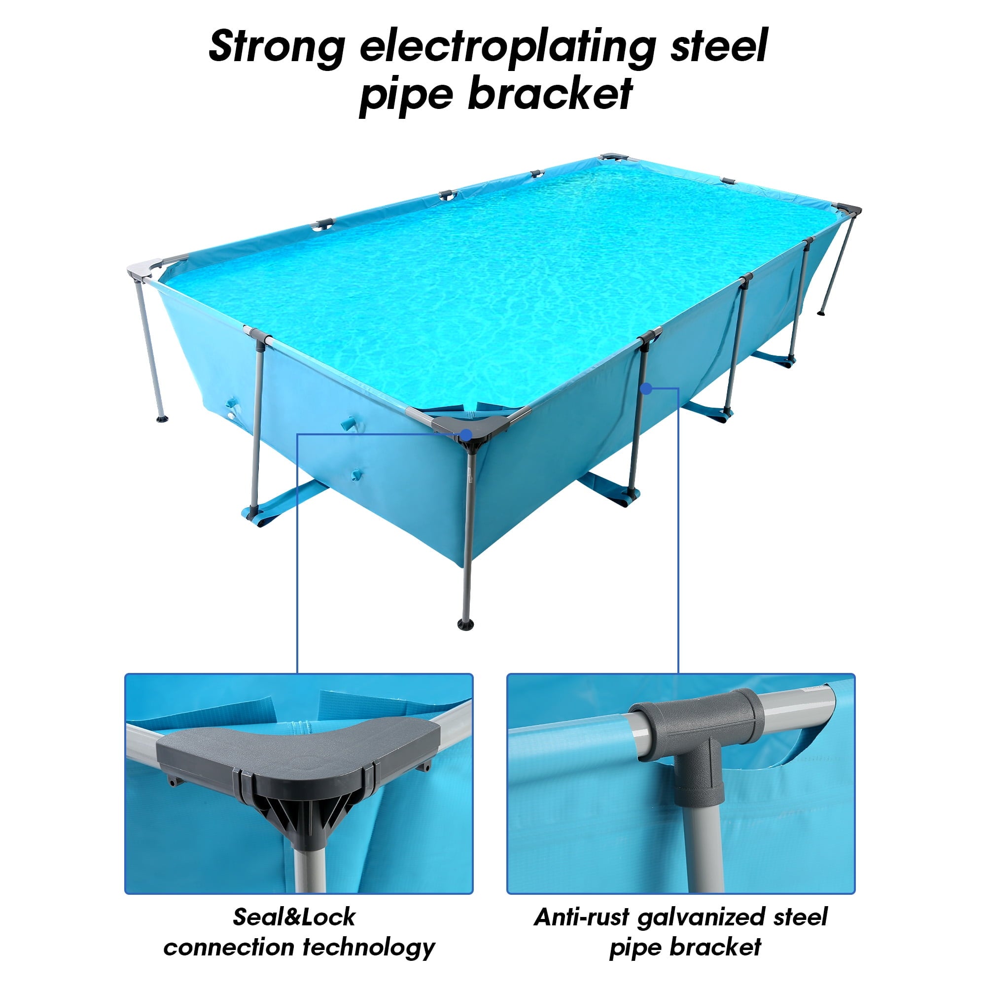 Naipo 15FT Above Ground Swimming Pool for Backyard Large Steel Frame Upgraded PVC Swimming Pools for Family and Pets with 177 × 86in
