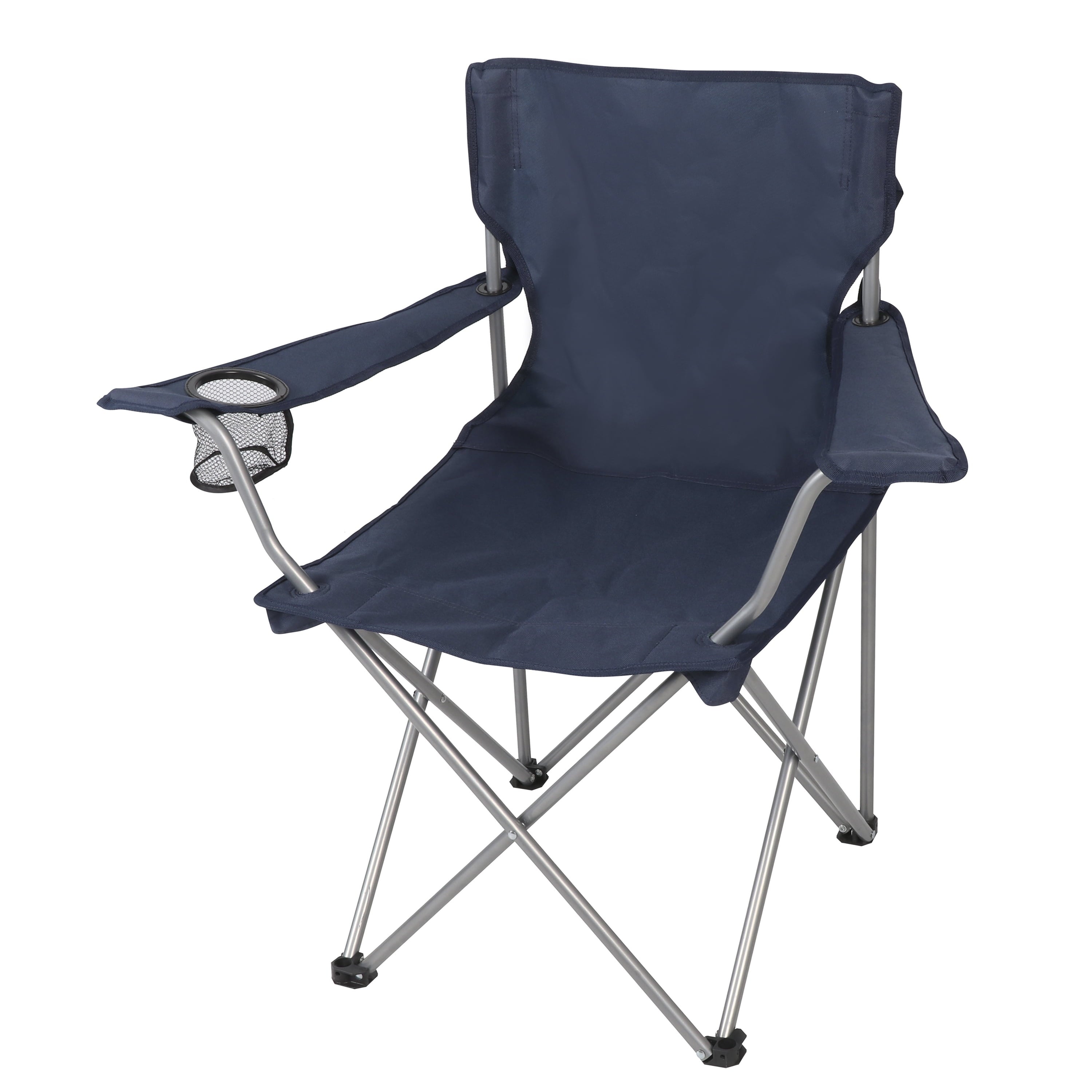 Ozark Trail Quad Folding Camp Chair with Cup Holder, Black