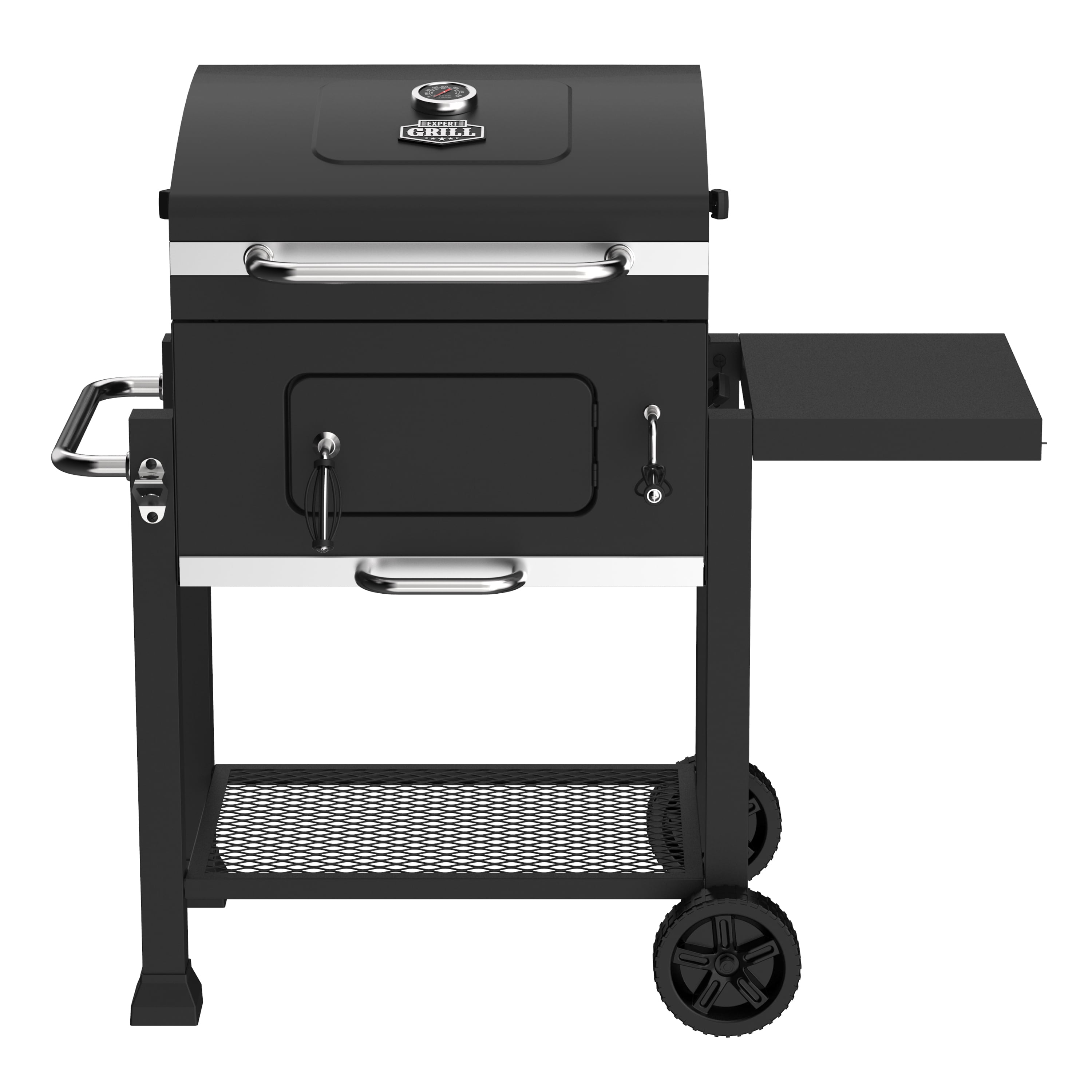 Expert Grill Charcoal Grill, 24 Inch Heavy Duty Charcoal Grill with Wheels, Black