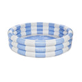 Float Life by Funboy Inflatable 3-Ring Pool, Blue Stripe - Summer Breeze, 65 Diameter, Children 6+