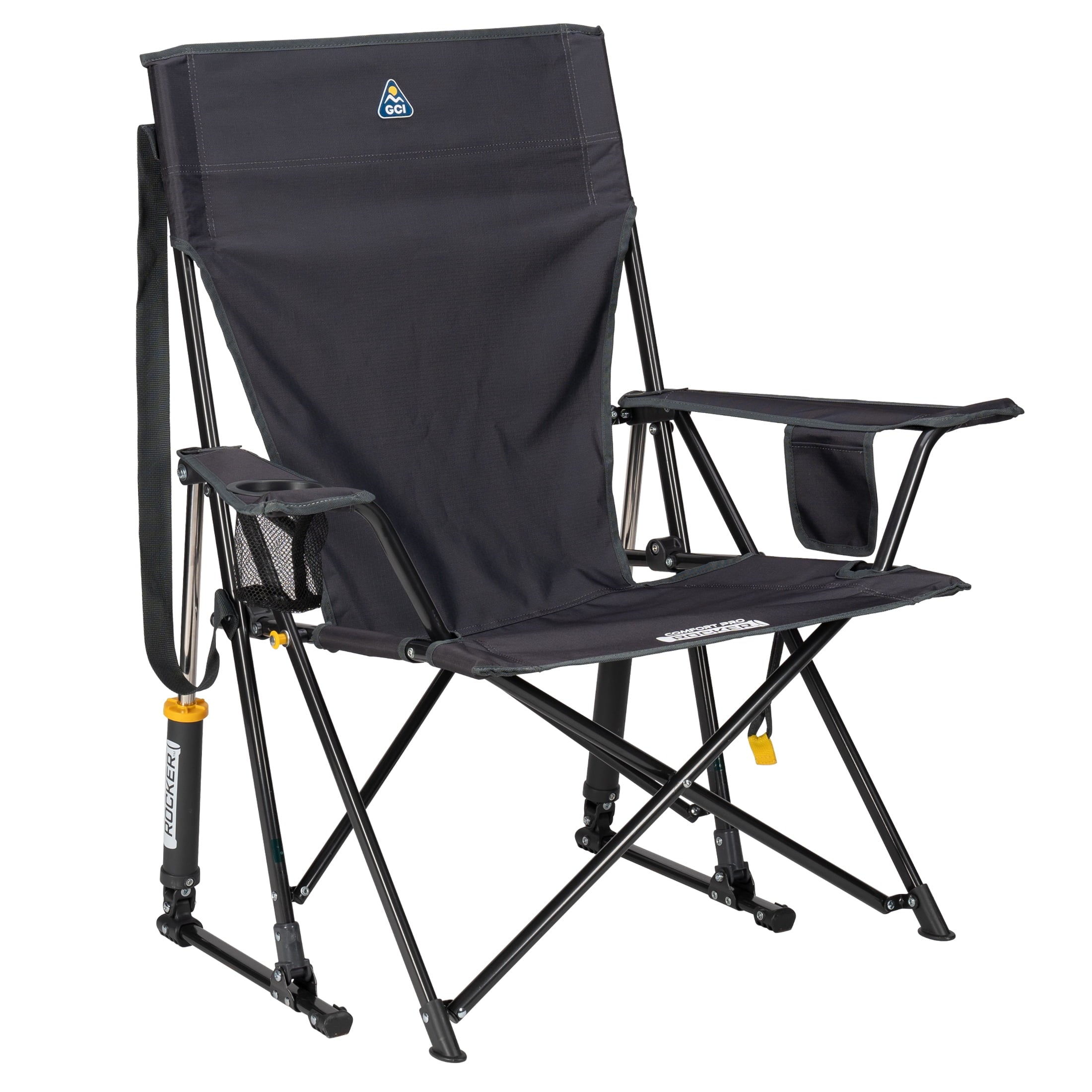 GCI Outdoor Comfort Pro Rocker Camping Chair with Mesh Backrest, Pastel Green Colorblock