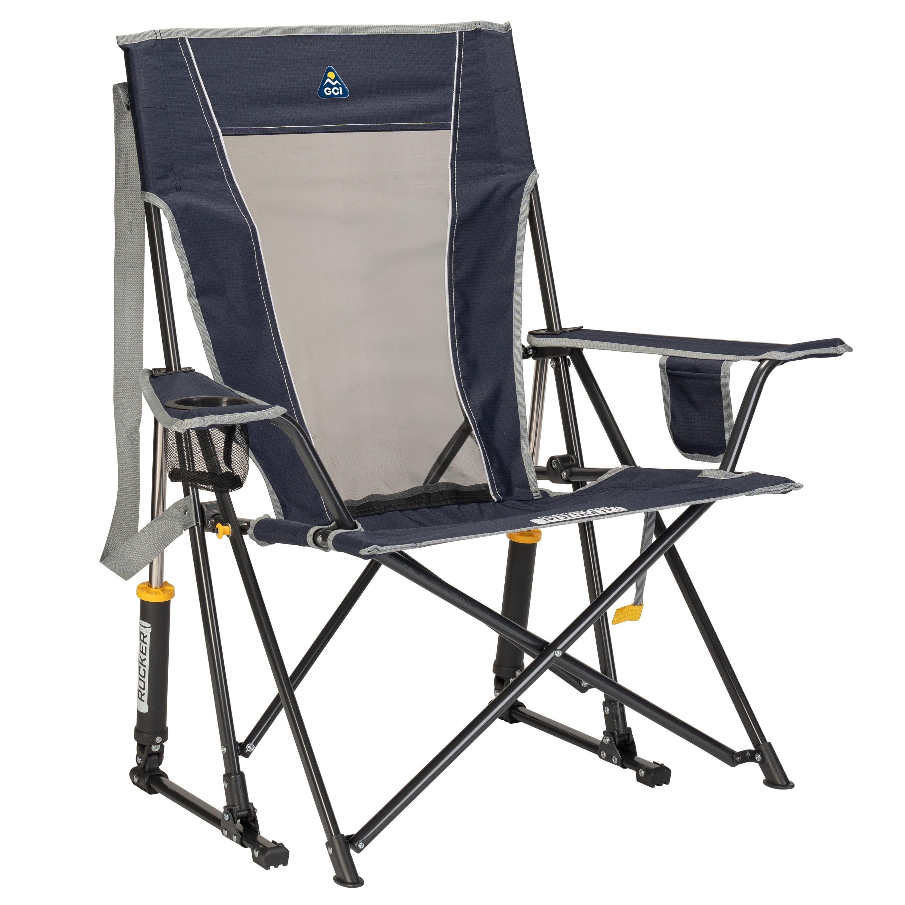 GCI Outdoor Comfort Pro Rocker Camping Chair with Mesh Backrest, Pastel Green Colorblock
