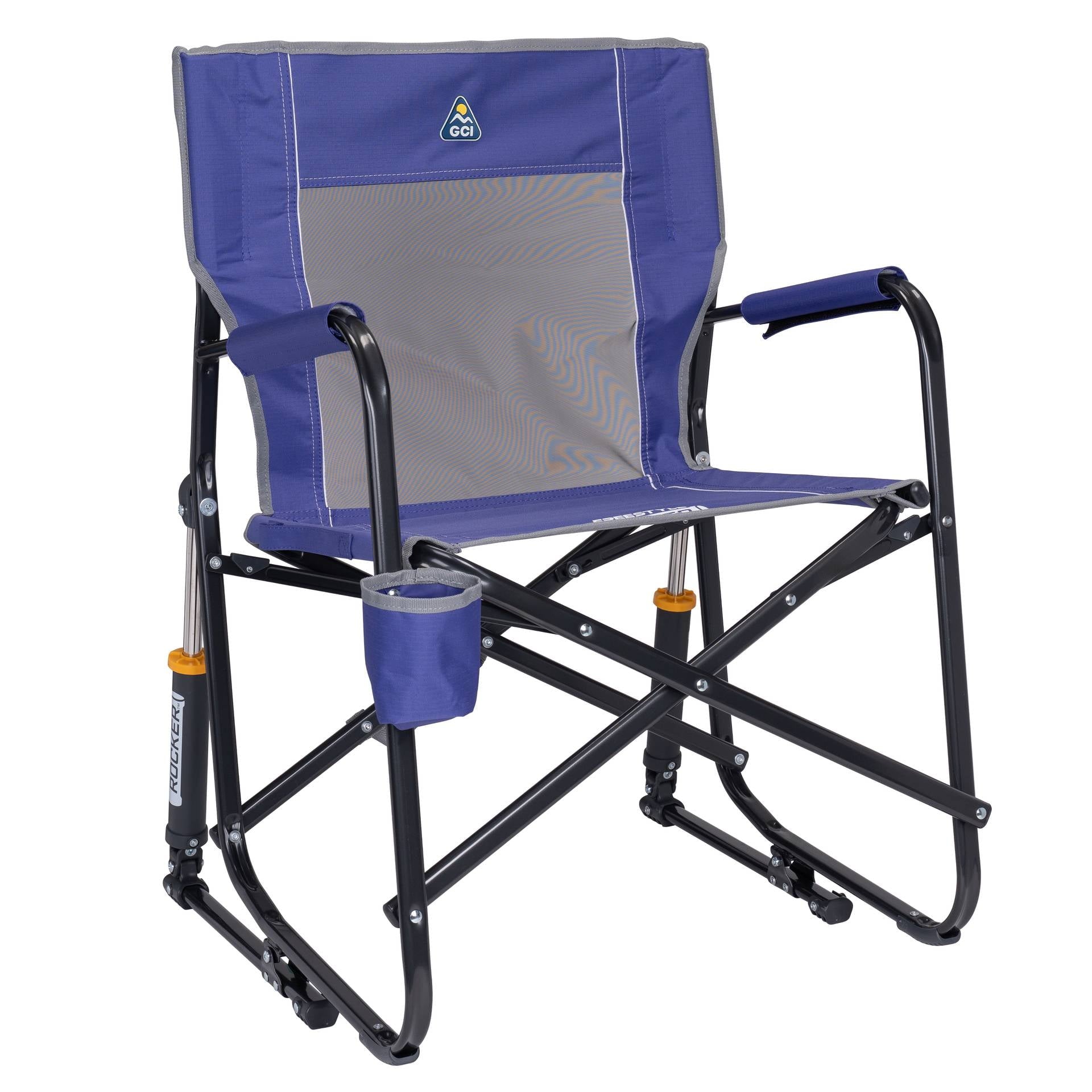 GCI Outdoor Freestyle Rocker Foldable Rocking Camping Chair, Black