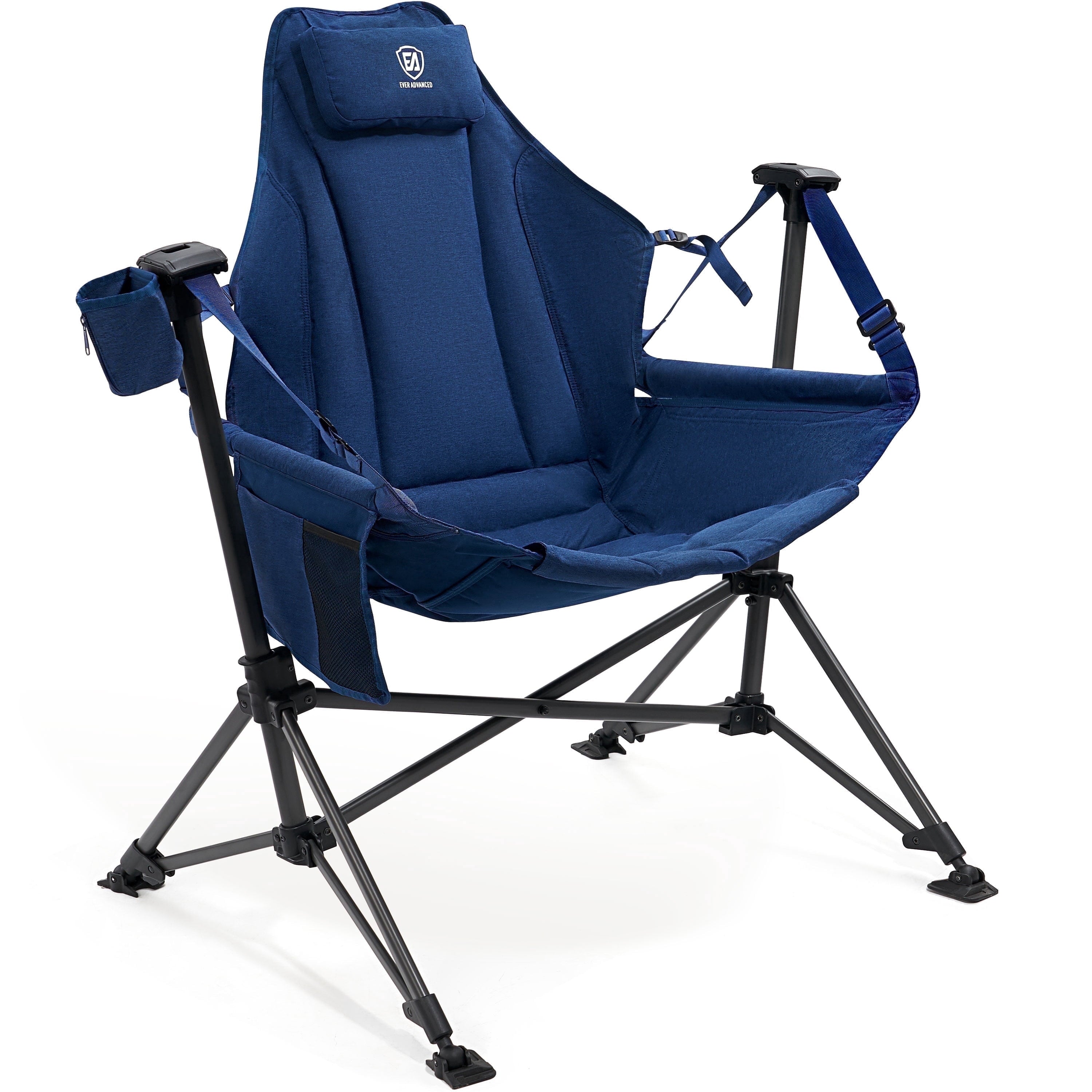Hammock Camping Folding Chair for Outdoor with Adjustable Back and Padded Seat, Grey
