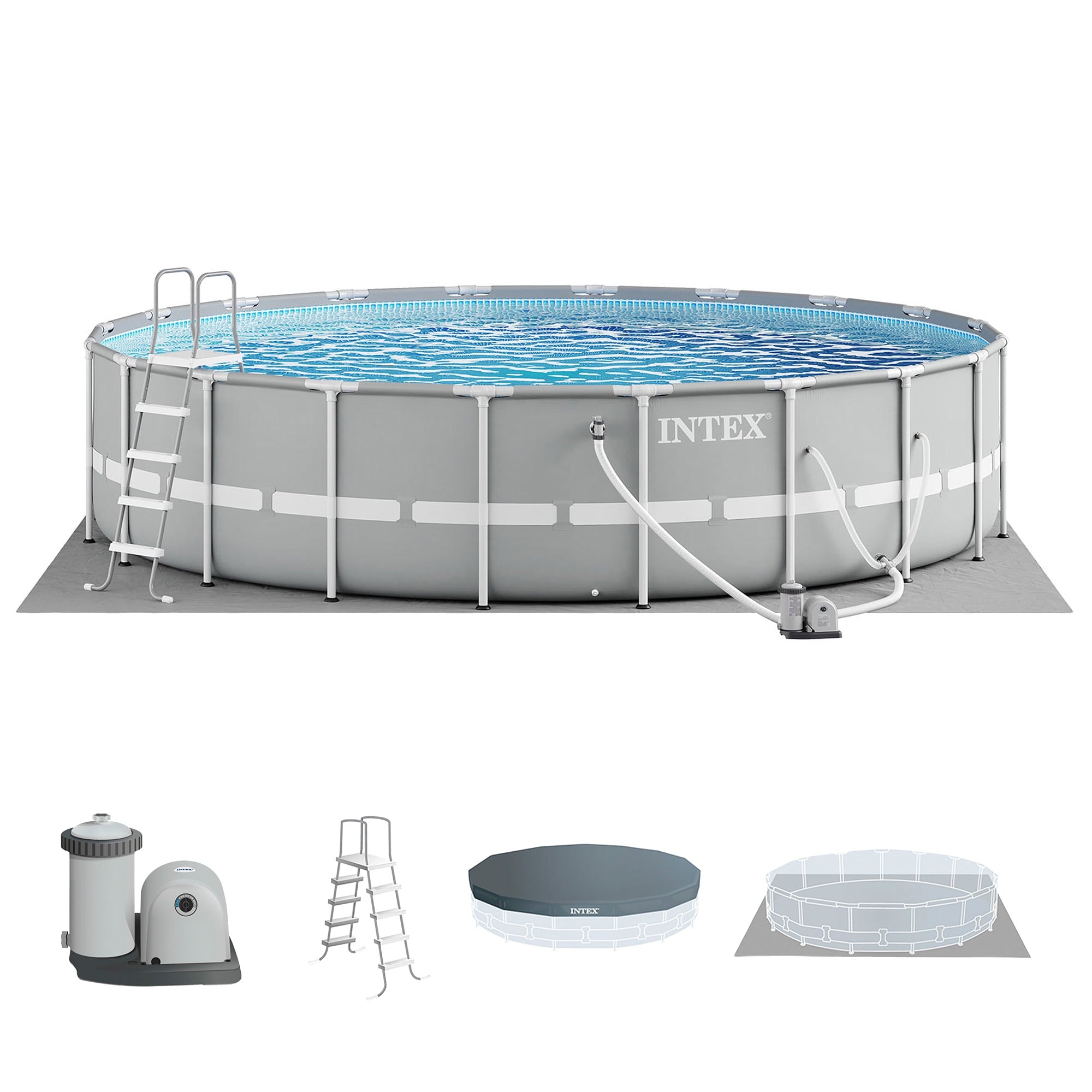 Intex 26719EH 14ft x 42in Prism Frame Above Ground Swimming Pool with Pump