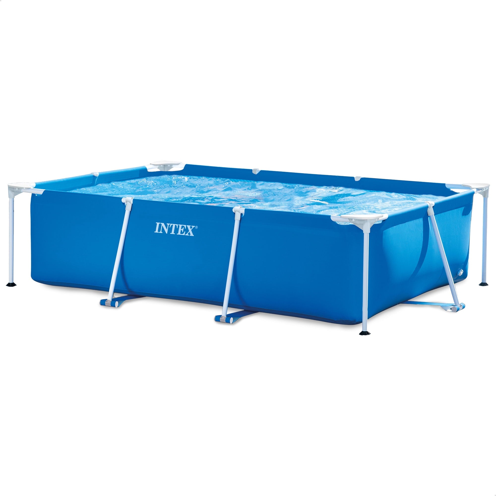INTEX Rectangular Frame 9ft 10in x 29.5 Above Ground Swimming Pool with Flow Control Valve