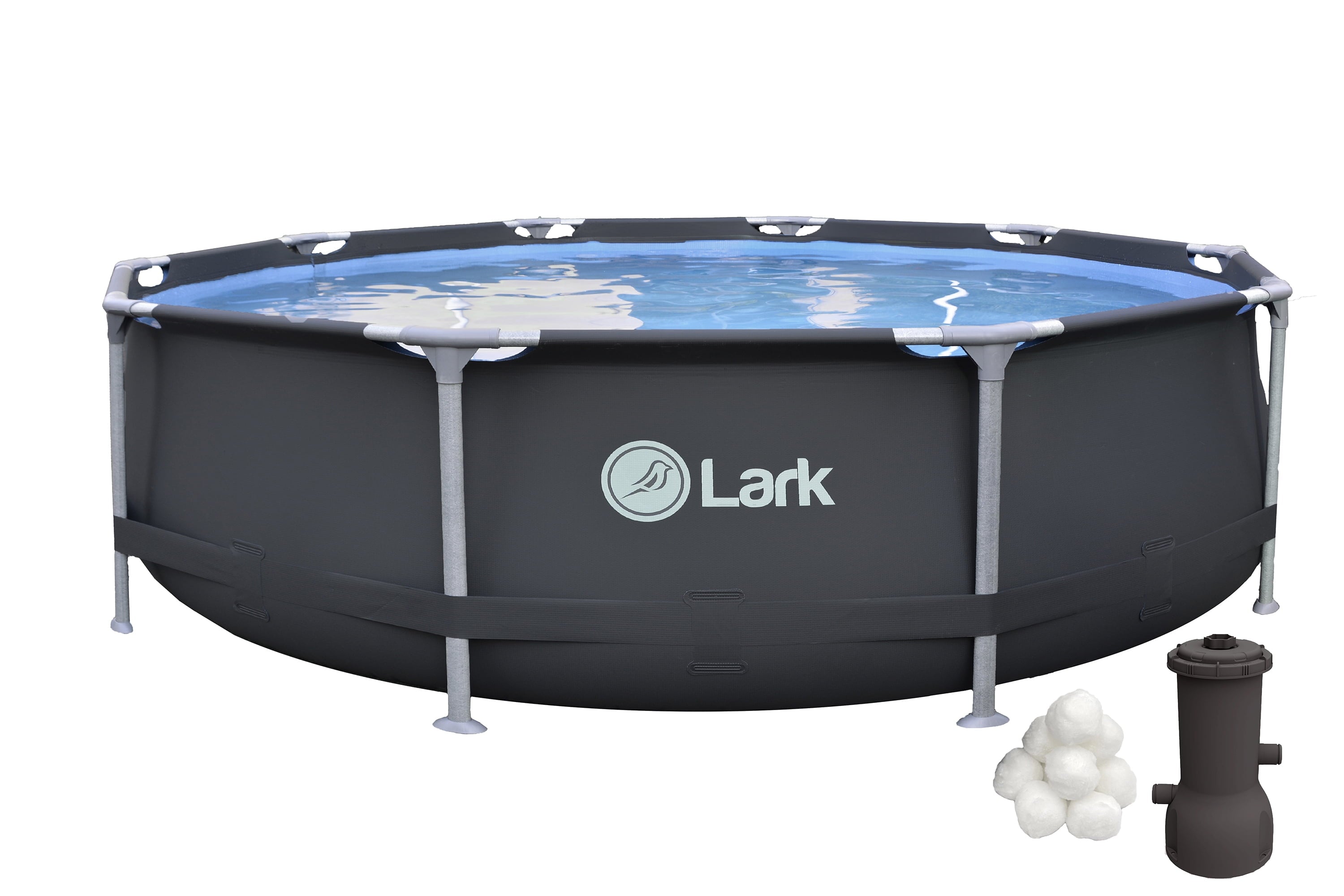 Lark Rustproof 12' ft. x 30 inch Fiberglass Frame Backyard Above Ground Swimming Pool with 530-Gallon Filtration Pump