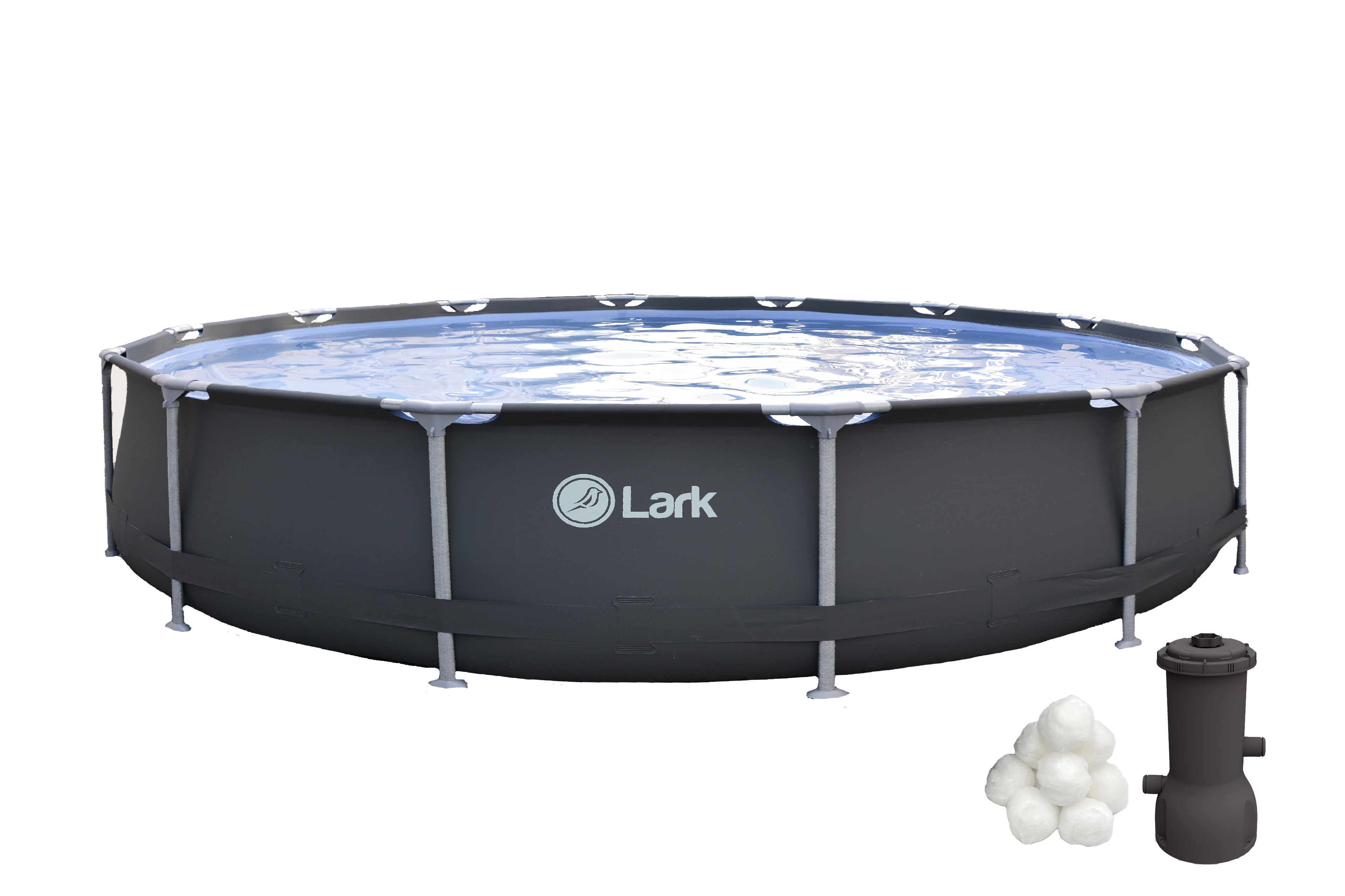 Lark Rustproof 12' ft. x 30 inch Fiberglass Frame Backyard Above Ground Swimming Pool with 530-Gallon Filtration Pump
