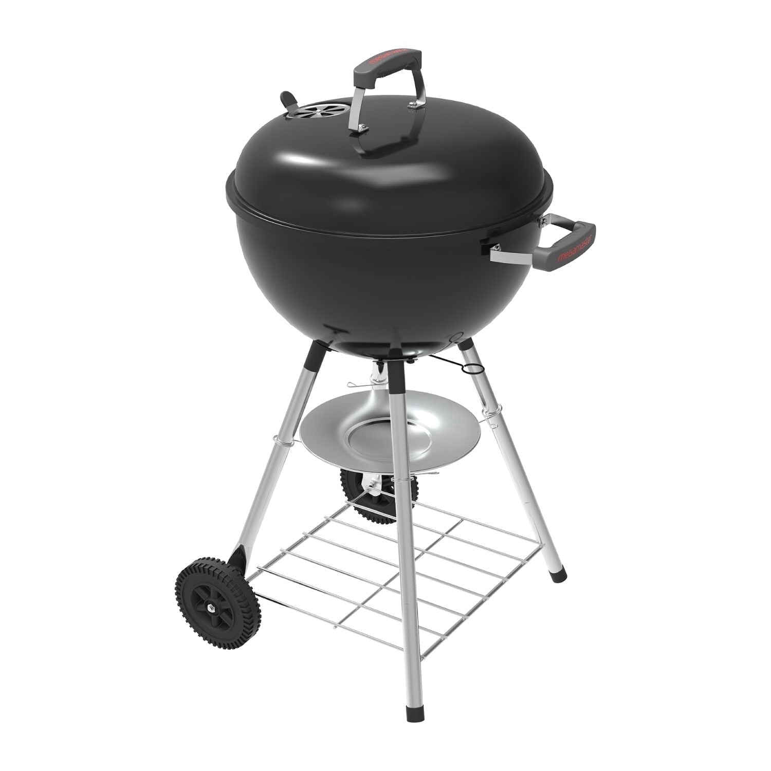 Megamaster – 22 Deluxe Charcoal Barbecue Grill with Adjustable Air Vent, Built-In Temperature Gauge, 368 SQ. In Cooking Area, Storage Rack, Portable Grill for Camping, Picnics, and More - 810-23003