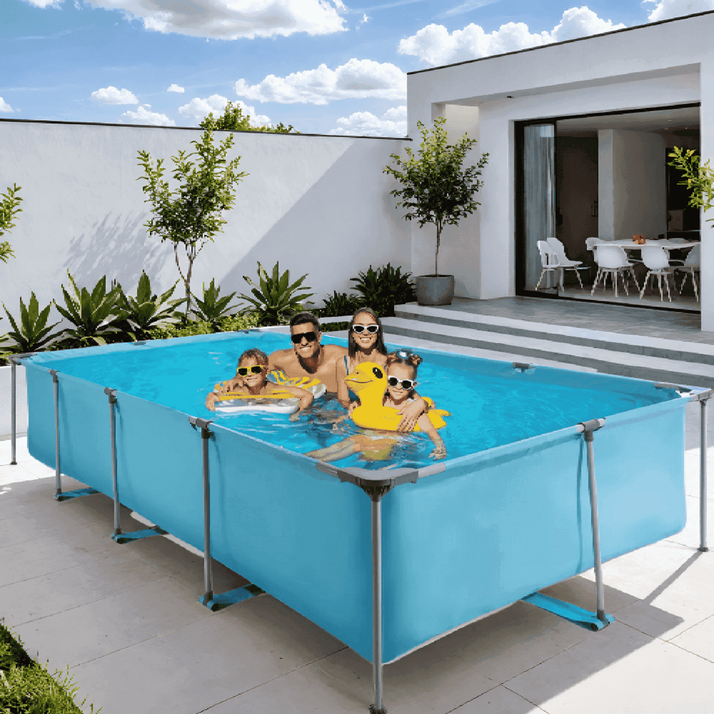 Naipo 15FT Above Ground Swimming Pool for Backyard Large Steel Frame Upgraded PVC Swimming Pools for Family and Pets with 177 × 86in