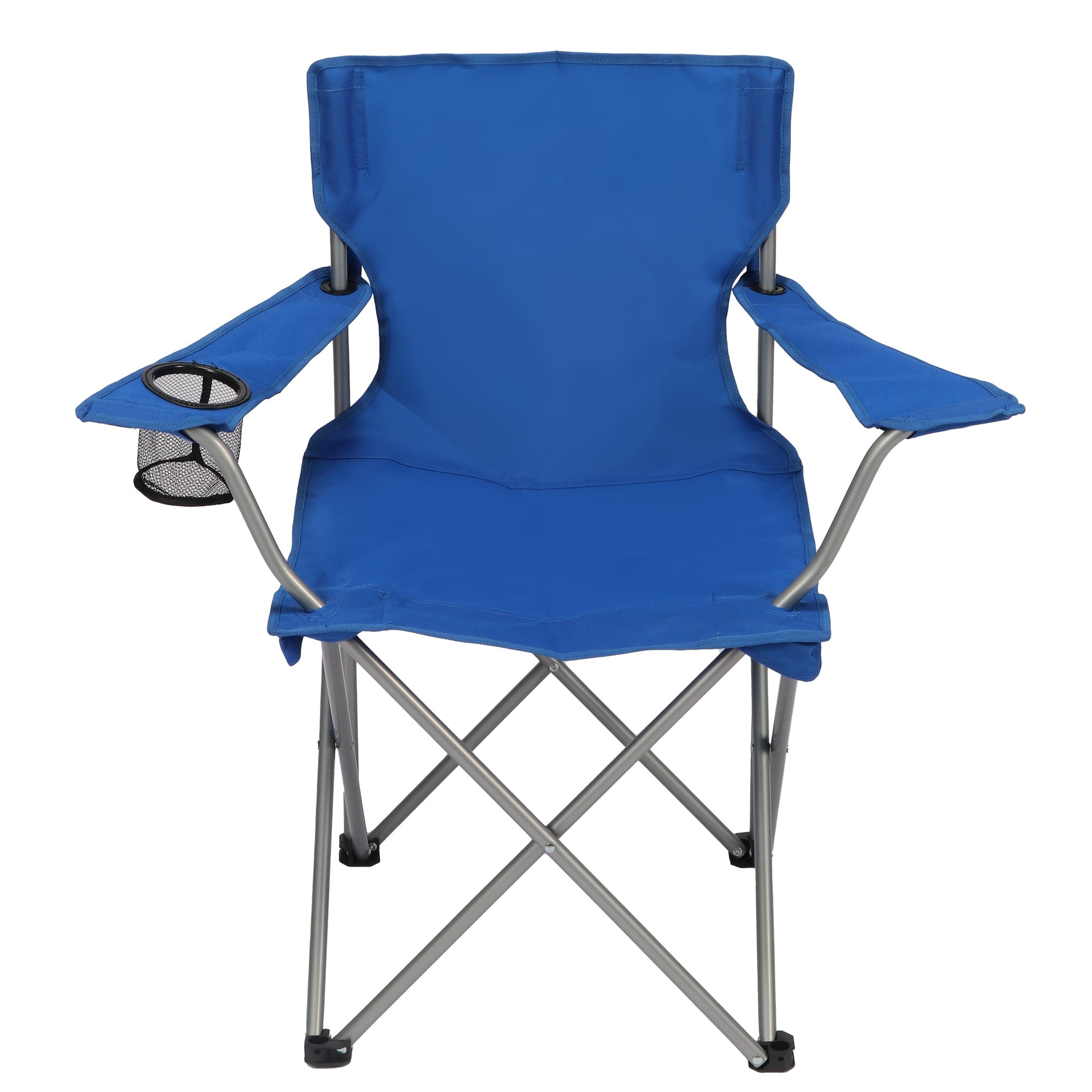 Ozark Trail Quad Folding Camp Chair with Cup Holder, Black