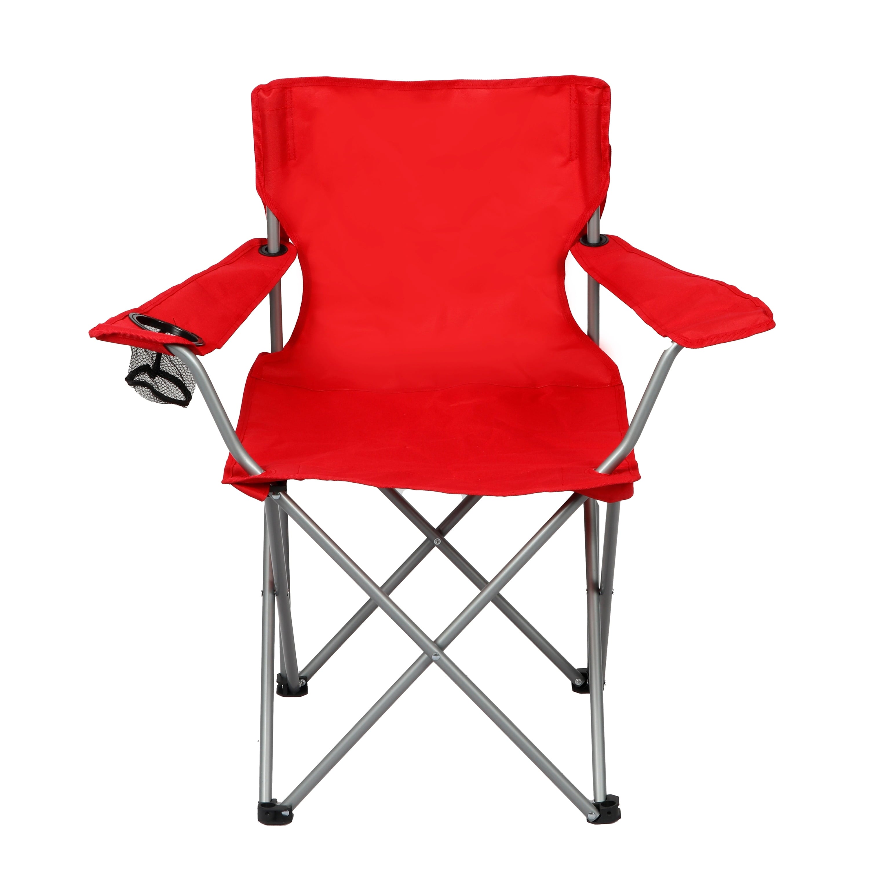 Ozark Trail Quad Folding Camp Chair with Cup Holder, Black