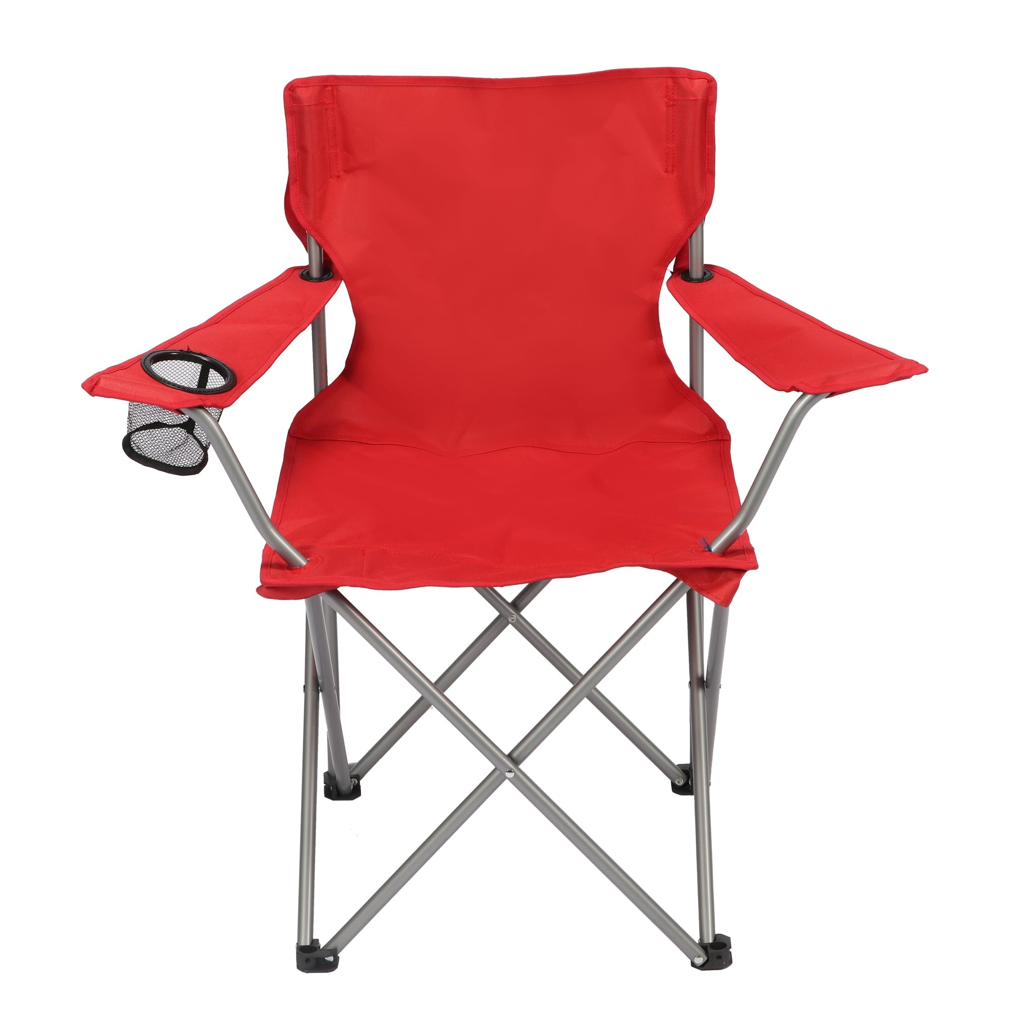 Ozark Trail Quad Folding Camp Chair with Cup Holder, Black