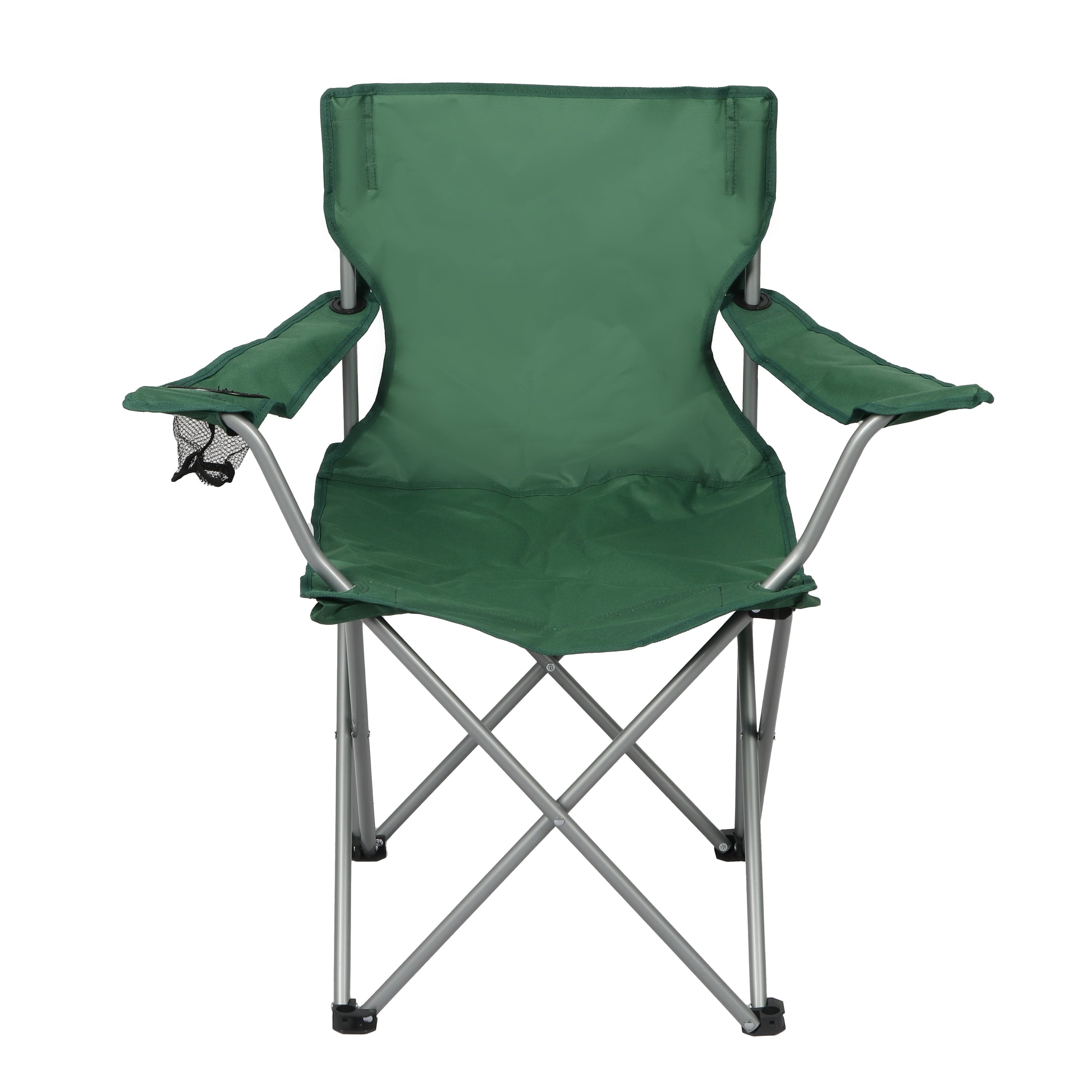 Ozark Trail Quad Folding Camp Chair with Cup Holder, Black