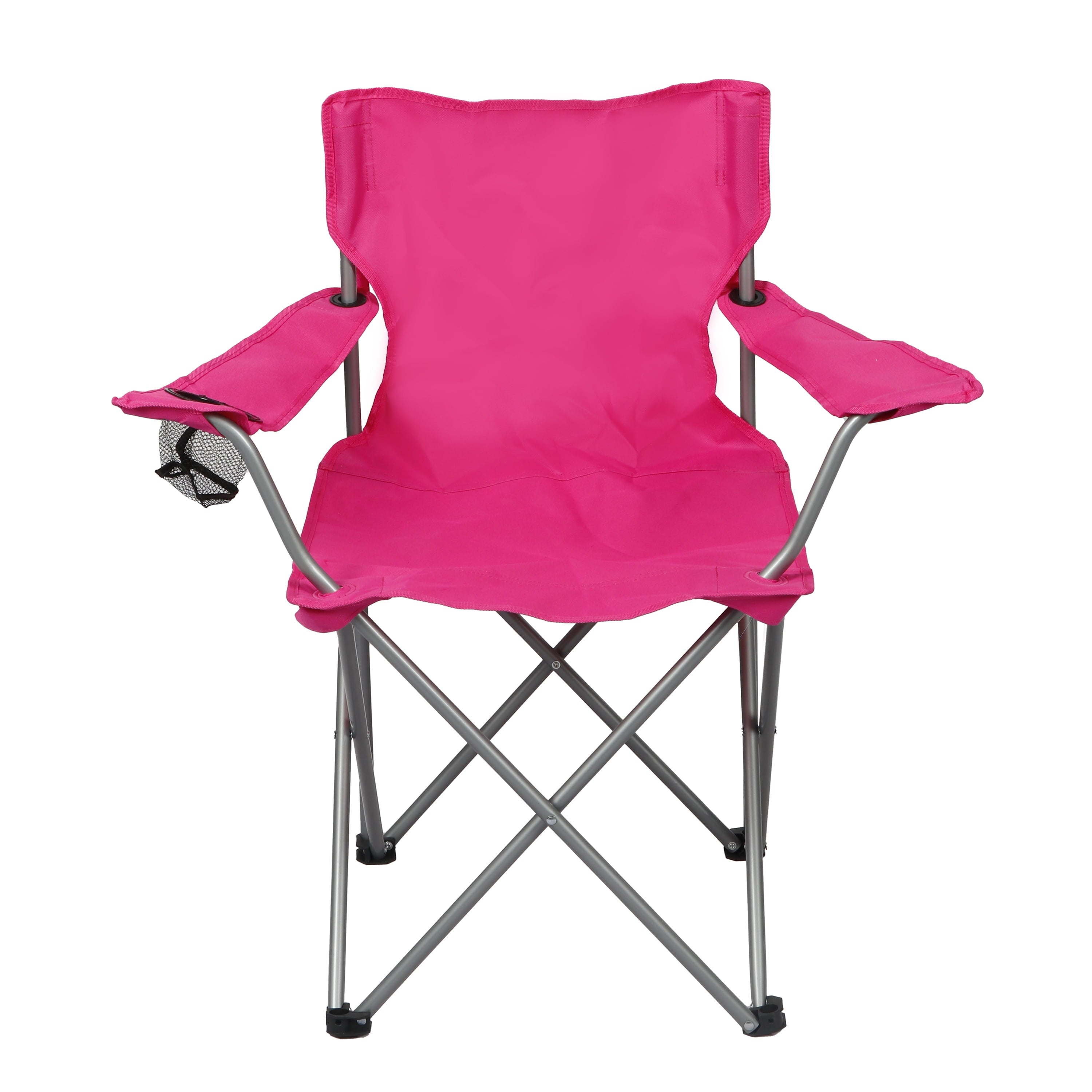 Ozark Trail Quad Folding Camp Chair with Cup Holder, Black